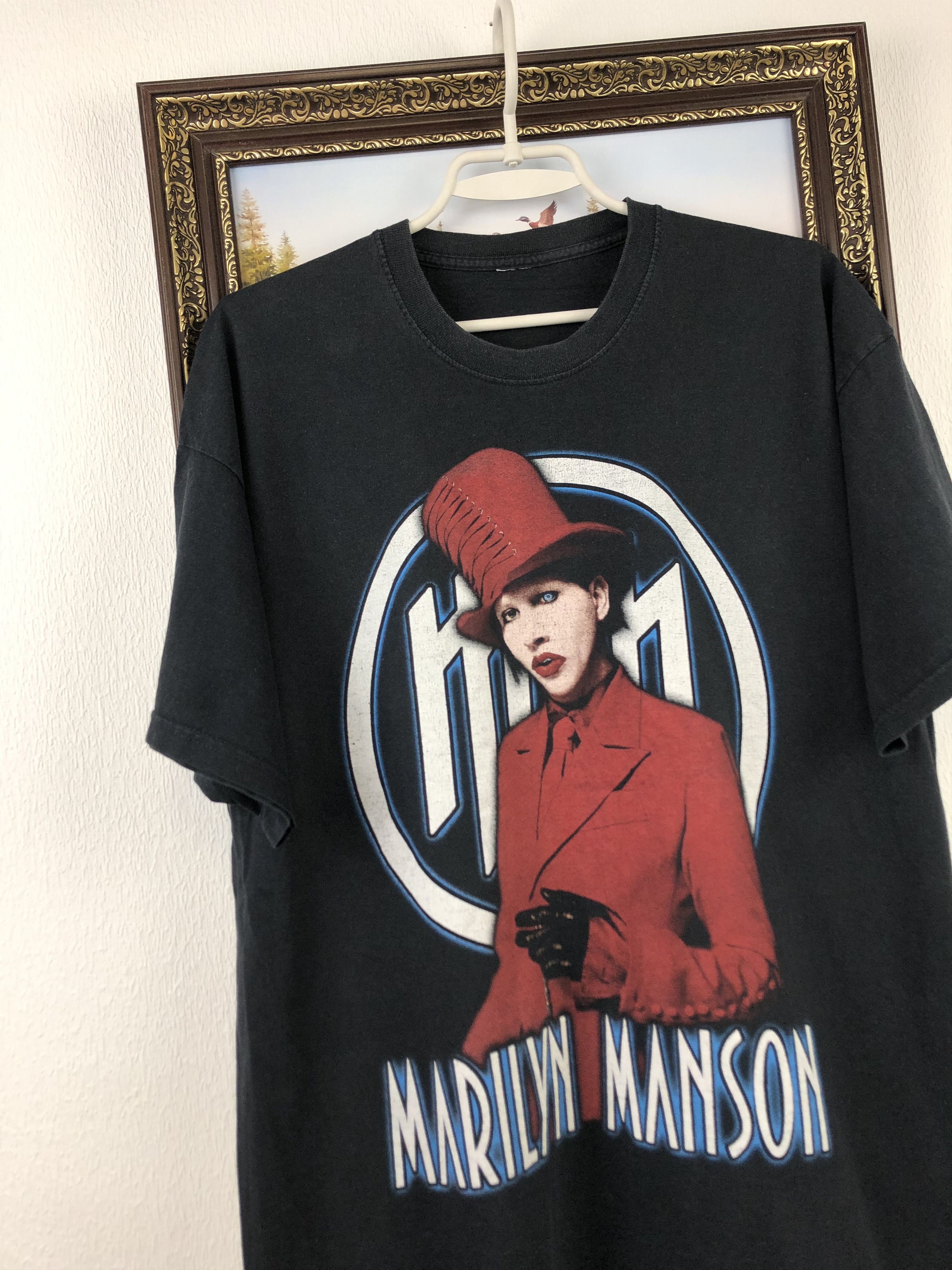 Band Tees Vintage Marilyn Manson Bad Over Print Shirt Tee Big Logo Size US L / EU 52-54 / 3 - 3 Thumbnail