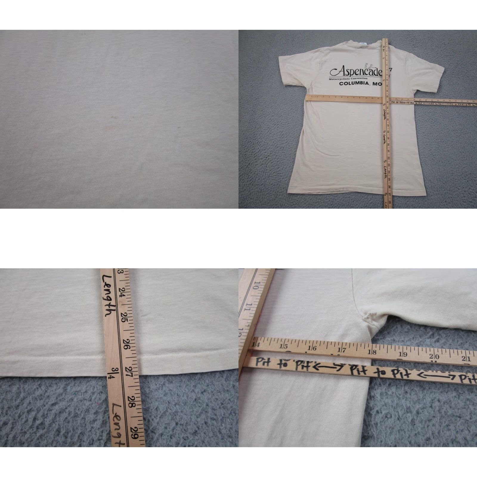 Hanes VINTAGE Hanes T-Shirt Shirt Mens M Beige 1980s 1990s Grunge Biker Americade Aspencade USA Rock Motorcycle Shirt Mens Size US M / EU 48-50 / 2 - 9 Thumbnail