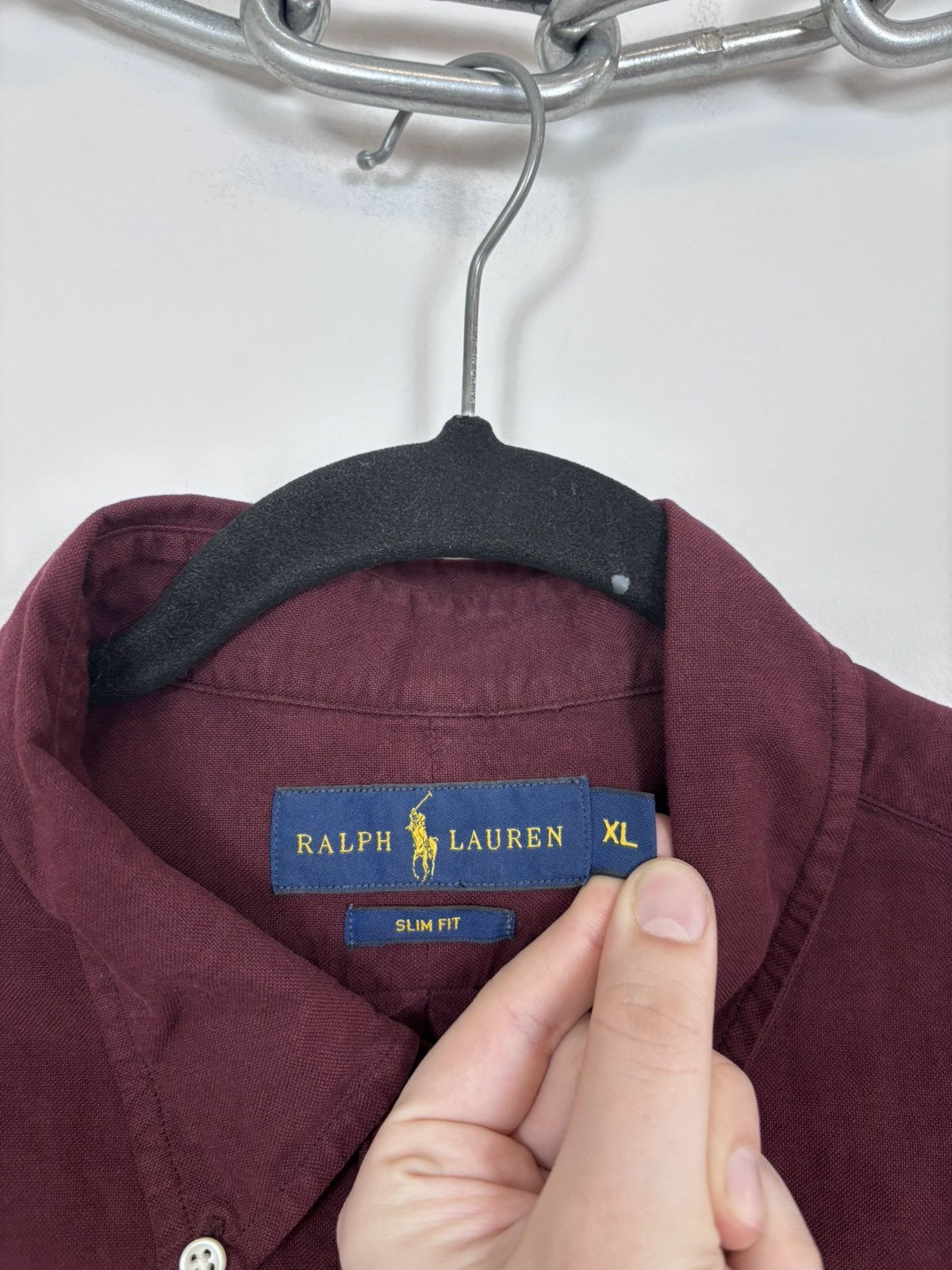 Ralph Lauren Ralph Lauren Men’s Slim Fit Burgundy Long Sleeve Shirt Size US XL / EU 56 / 4 - 9 Thumbnail