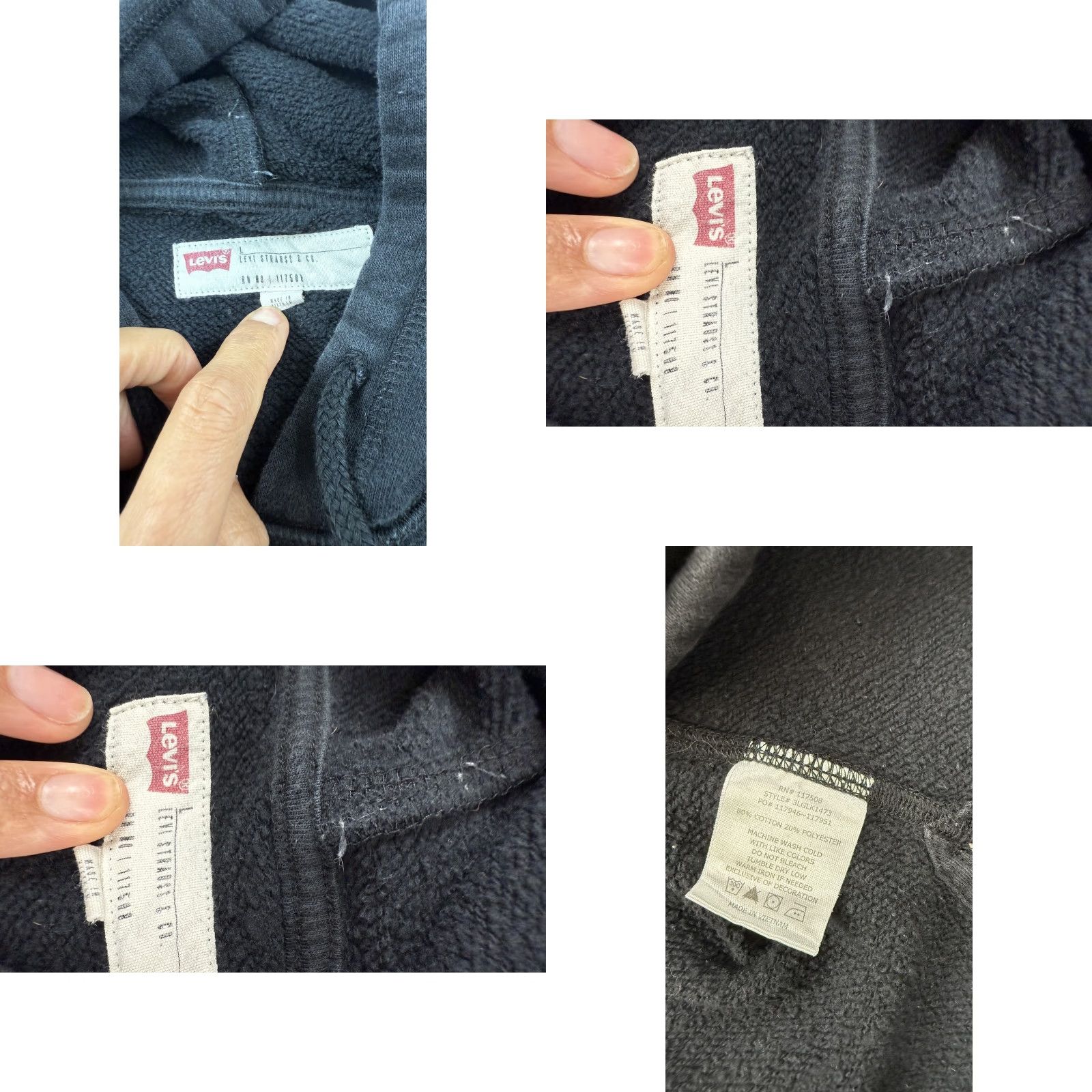 Levi's Levi's Hoodie Mens Large Black Red Logo Pullover Sweatshirt Fleece Pocket Casual Size US L / EU 52-54 / 3 - 8 Thumbnail