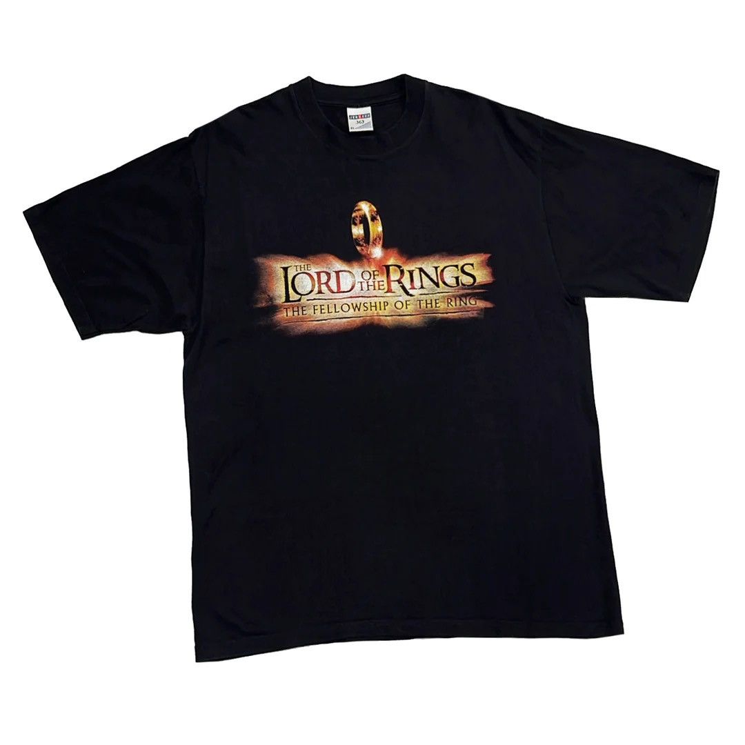 Image of Jerzees x Movie Lord Of The Rings 2001 The Fellowship Of The Ring Movie Tee in Black (Size XL)