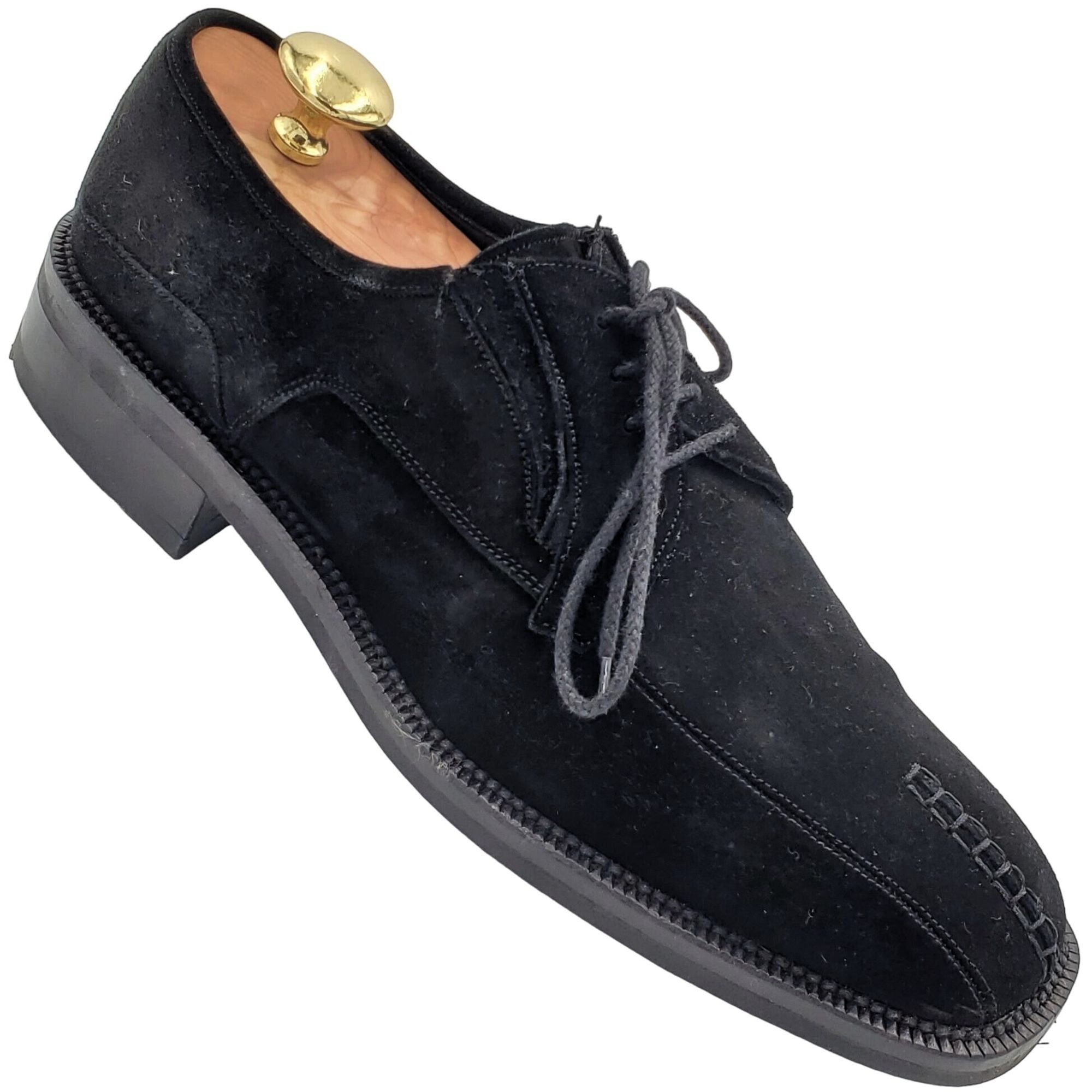 Mezlan Mezlan Dress Shoes Mens 9.5 Black Suede Leather Blucher Size US 9.5 / EU 42-43 - 14 Thumbnail