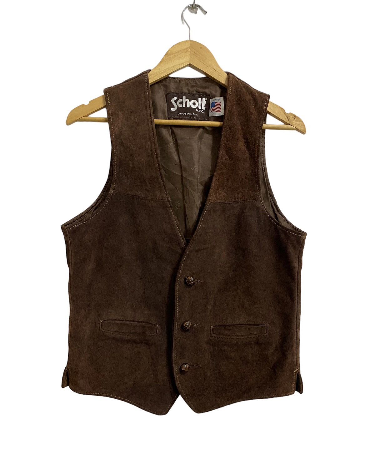 💫Steals💫Vintage Schott Vest Tank Top Leather Rare