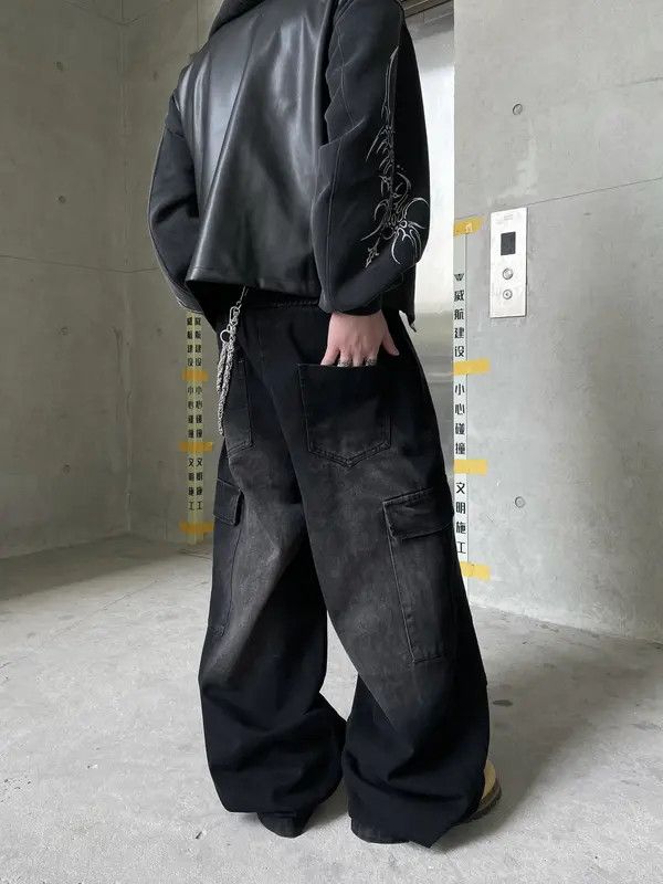 Jean Mayuzumi x Fuka Baggy Cargo Wide Leg Multi Pocket Jeans Size US 28 / EU 44 - 4 Thumbnail