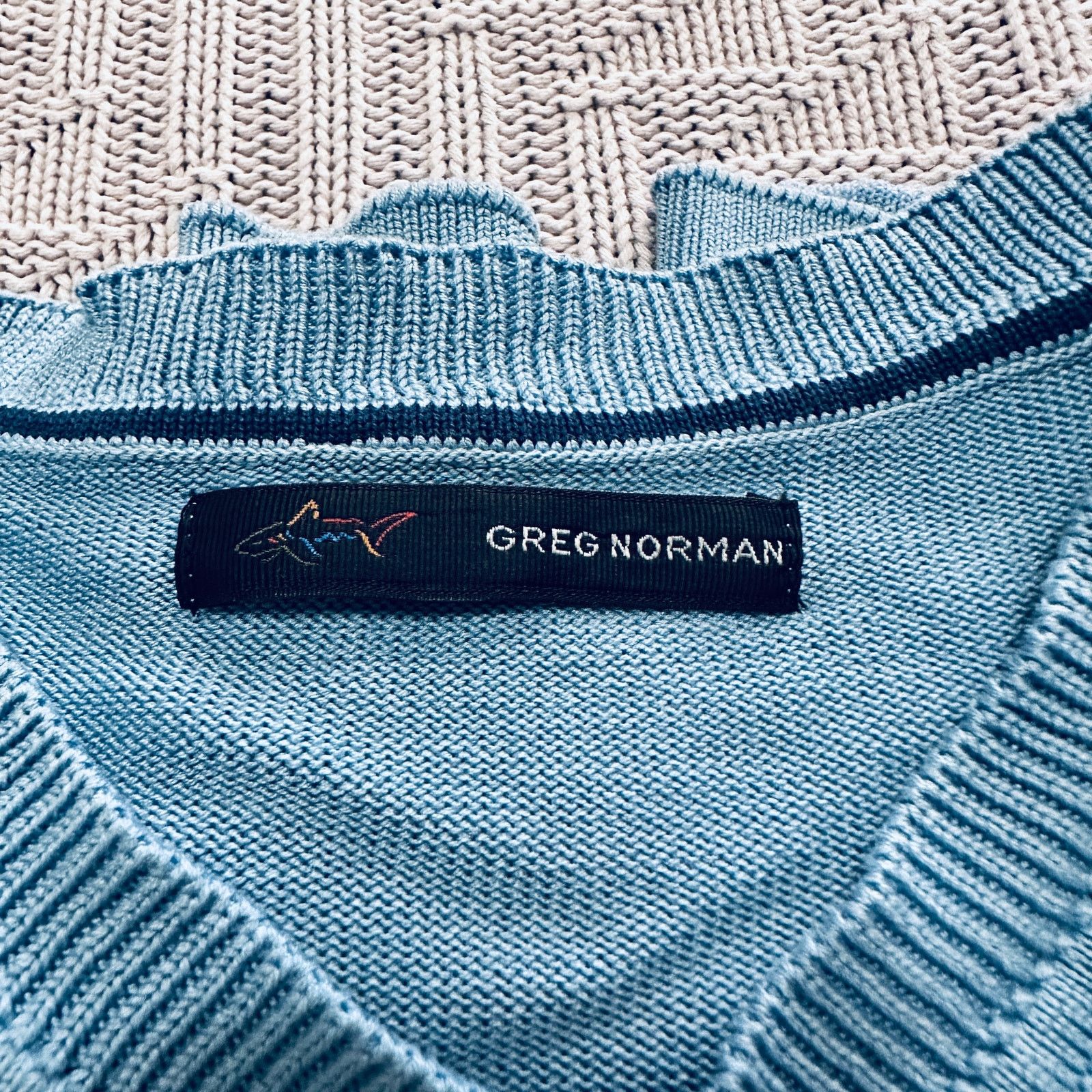 Greg Norman Greg Norman blue vneck cotton sweater Size US L / EU 52-54 / 3 - 4 Thumbnail