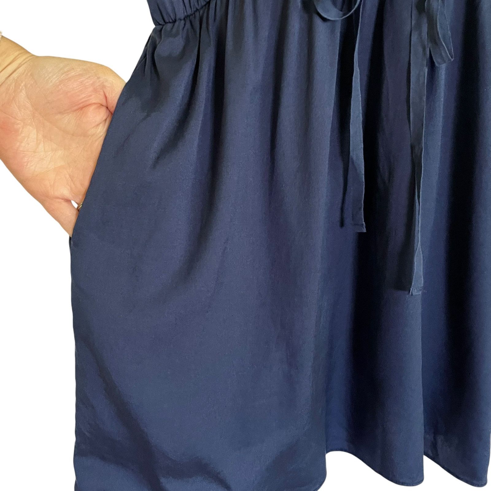 Other Calypso St Barth Navy Blue Stretch Silk Blouson Dress Size S / US 4 / IT 40 - 7 Thumbnail