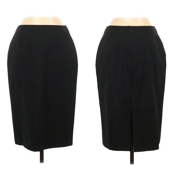 Vintage Vtg Worth Wool Cashmere Pencil Skirt Sz 4 Black Classic Knee Size 27" / US 4 / IT 40 - 11 Thumbnail