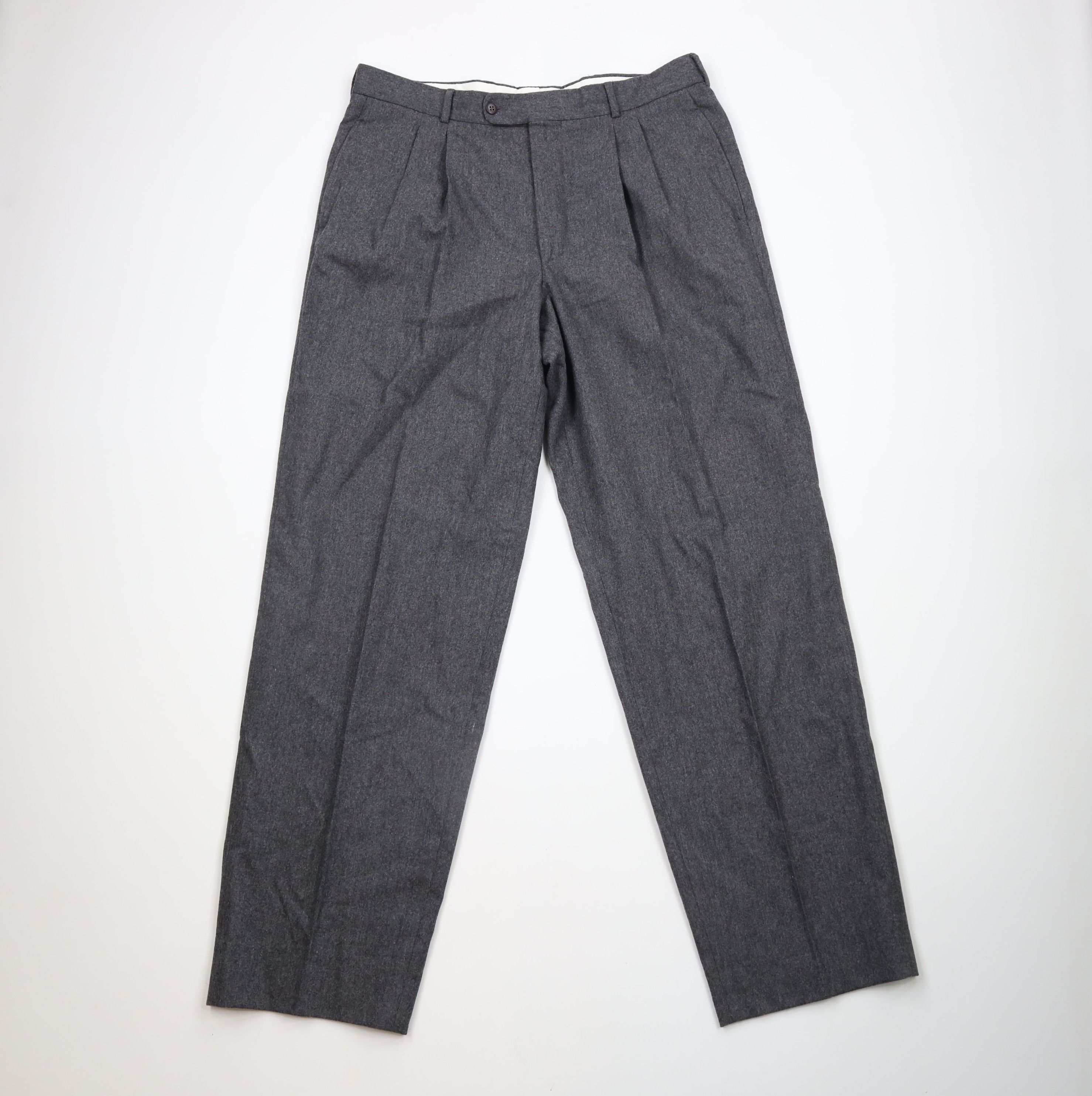 Hugo Boss × Vintage Vintage 80s 90s Hugo Boss Pleated Wide Leg Pants Gray Size US 36 / EU 52 - 1 Thumbnail