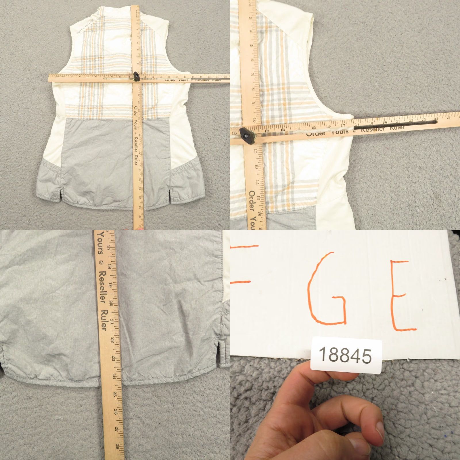 Peter Millar VINTAGE Peter Millar Vest Womens Medium Cream Grey Baltusrol Lizzie Hybrid Quilted Golf Size M / US 6-8 / IT 42-44 - 9 Thumbnail