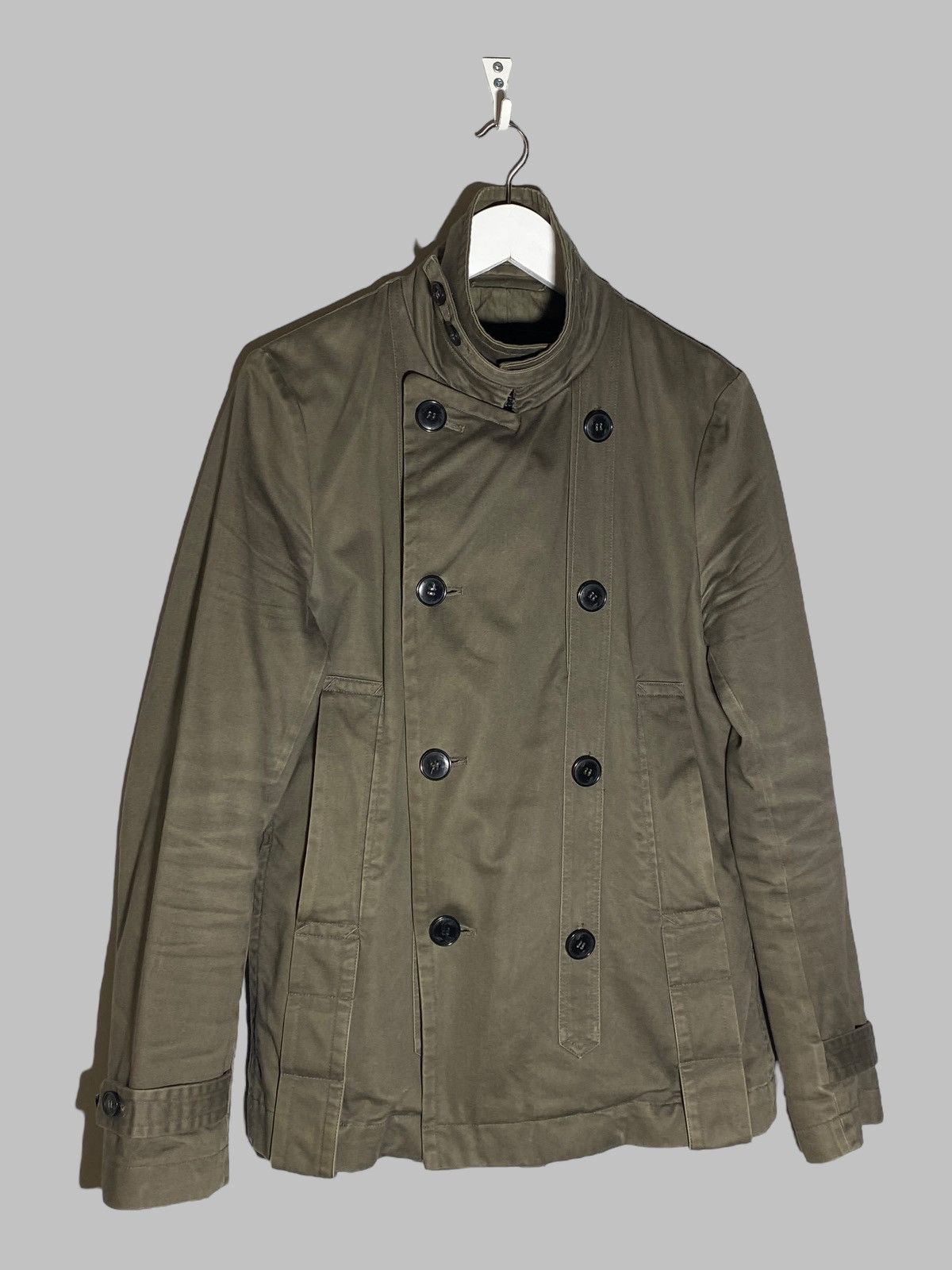 Allsaints All Saints Vagabond Double Breasted Pea Coat Khaki Jacket Size US S / EU 44-46 / 1 - 3 Thumbnail