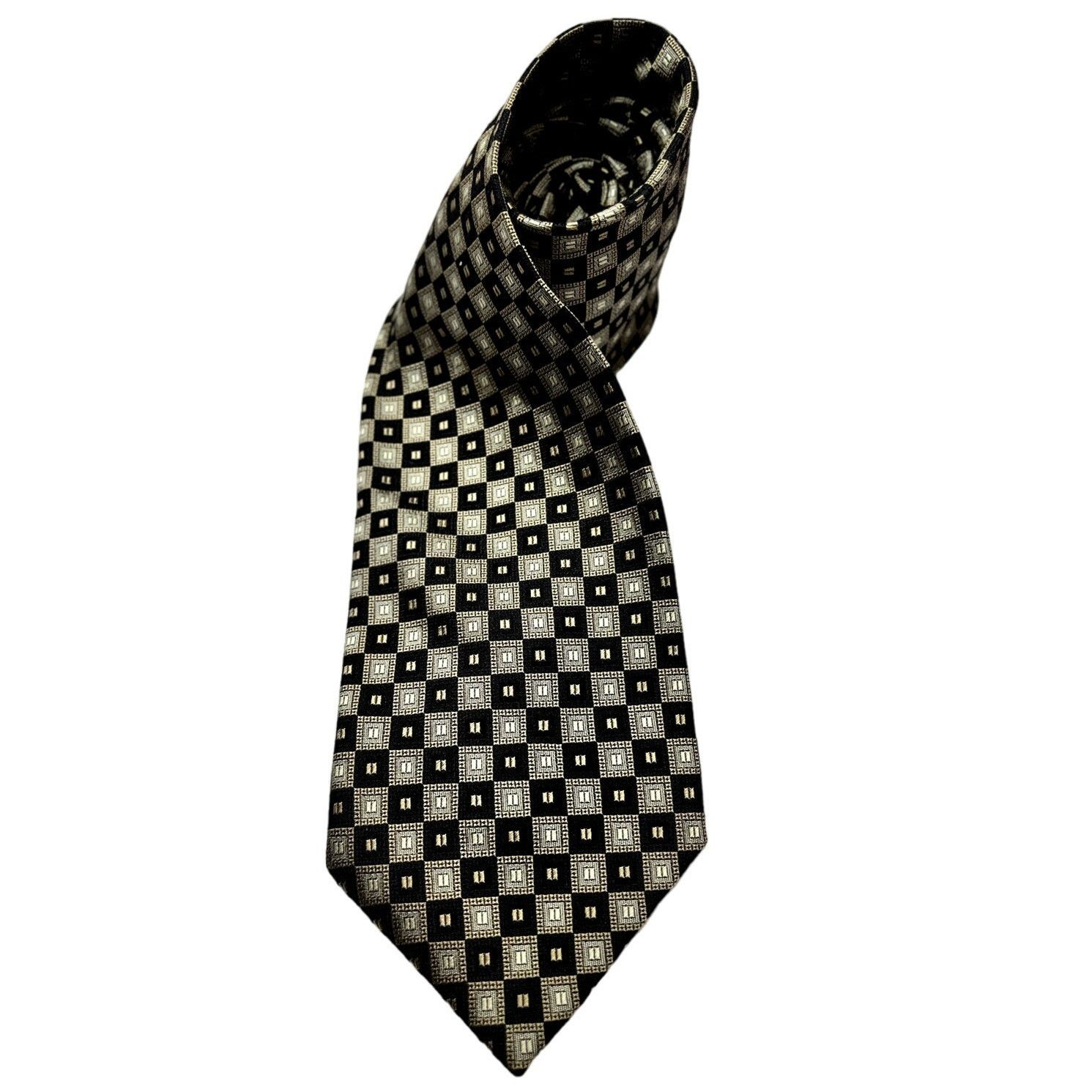 Other FOGGIA 100% Silk Hand-Made Black. & Tan Pattern Neck Tie Size ONE SIZE - 1 Thumbnail
