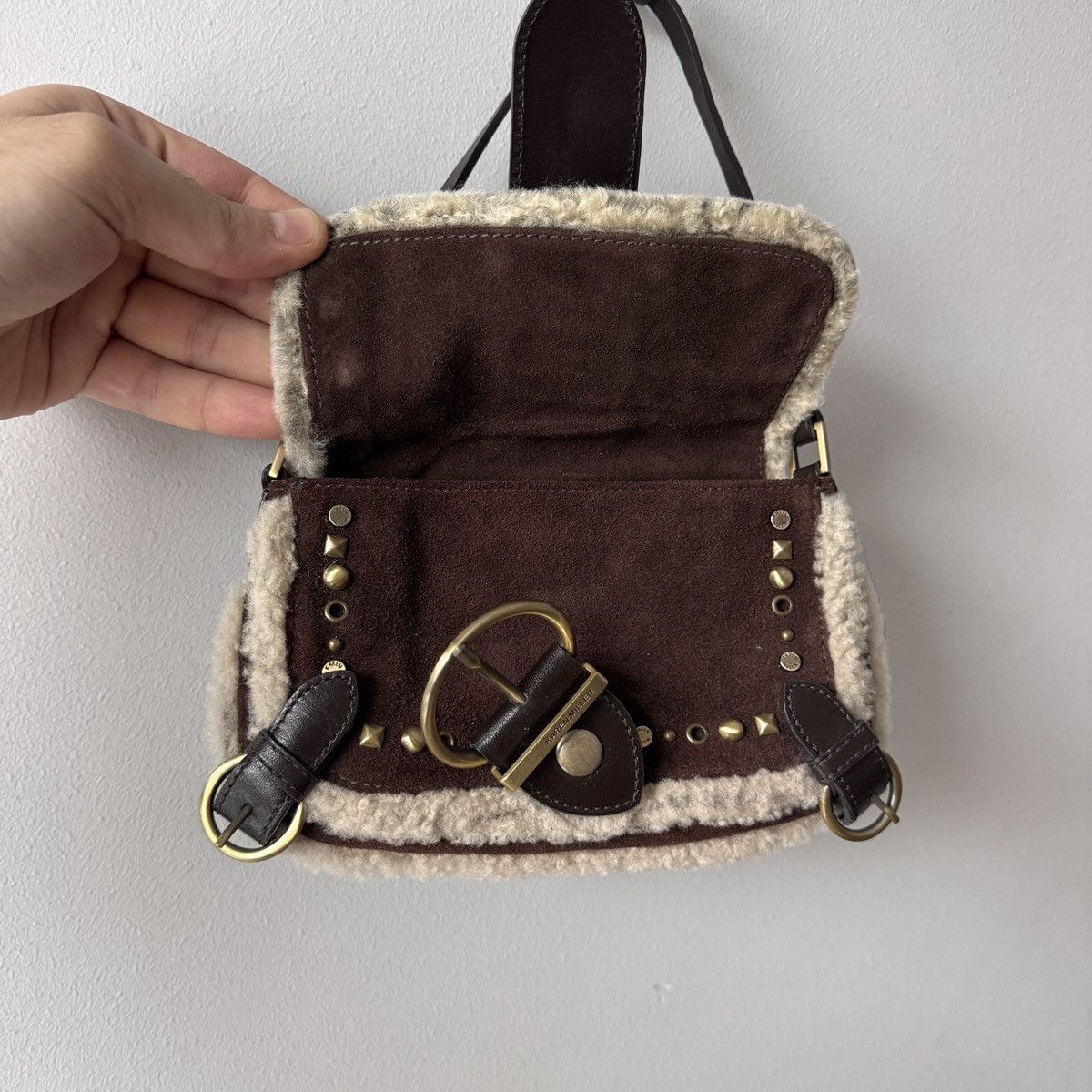 If Six Was Nine Vintage Shearling Biker Mini Bag Suede Japan Style Size ONE SIZE - 7 Thumbnail