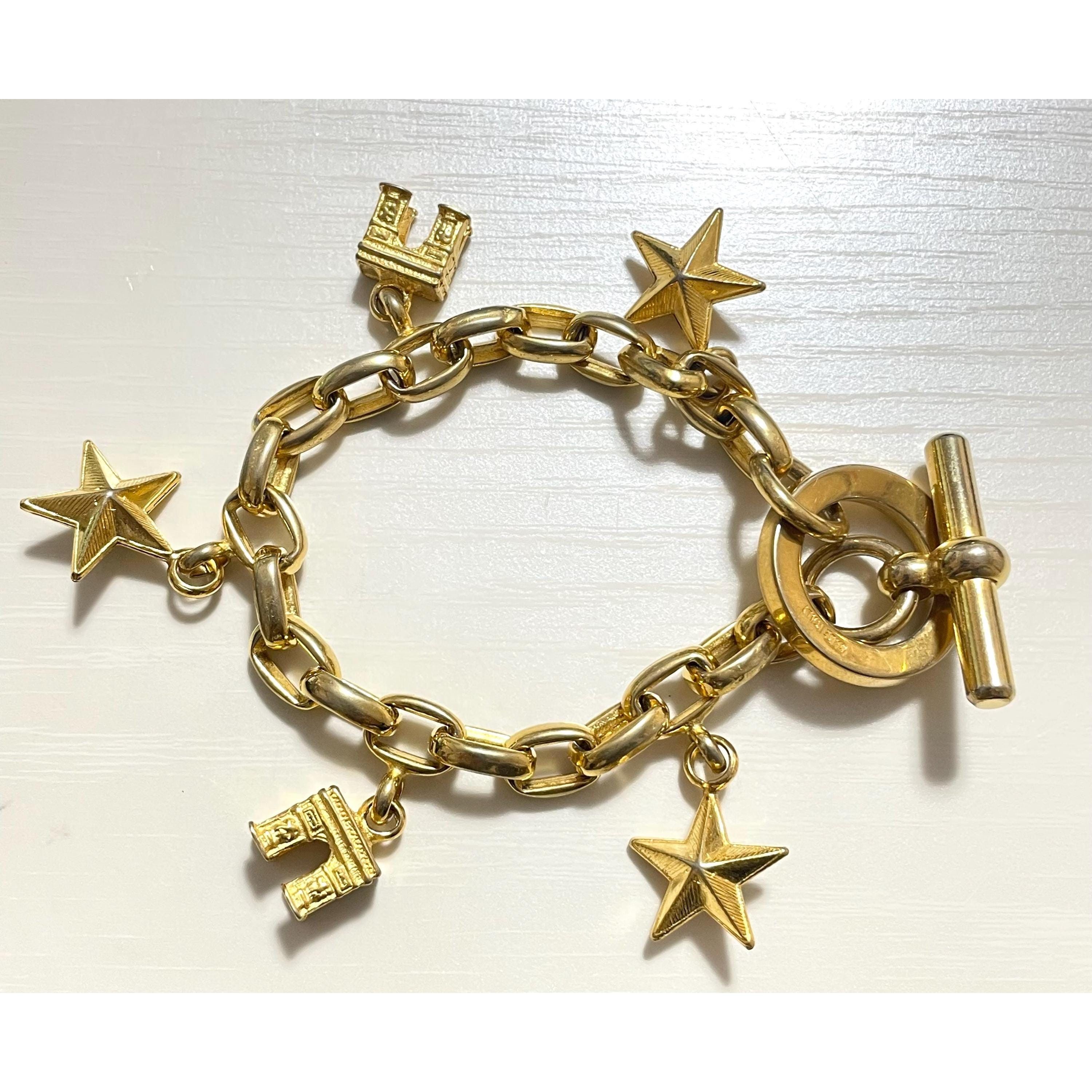 Celine Vintage Celine chain bracelet with Triomphe and star charms. Size ONE SIZE - 7 Thumbnail