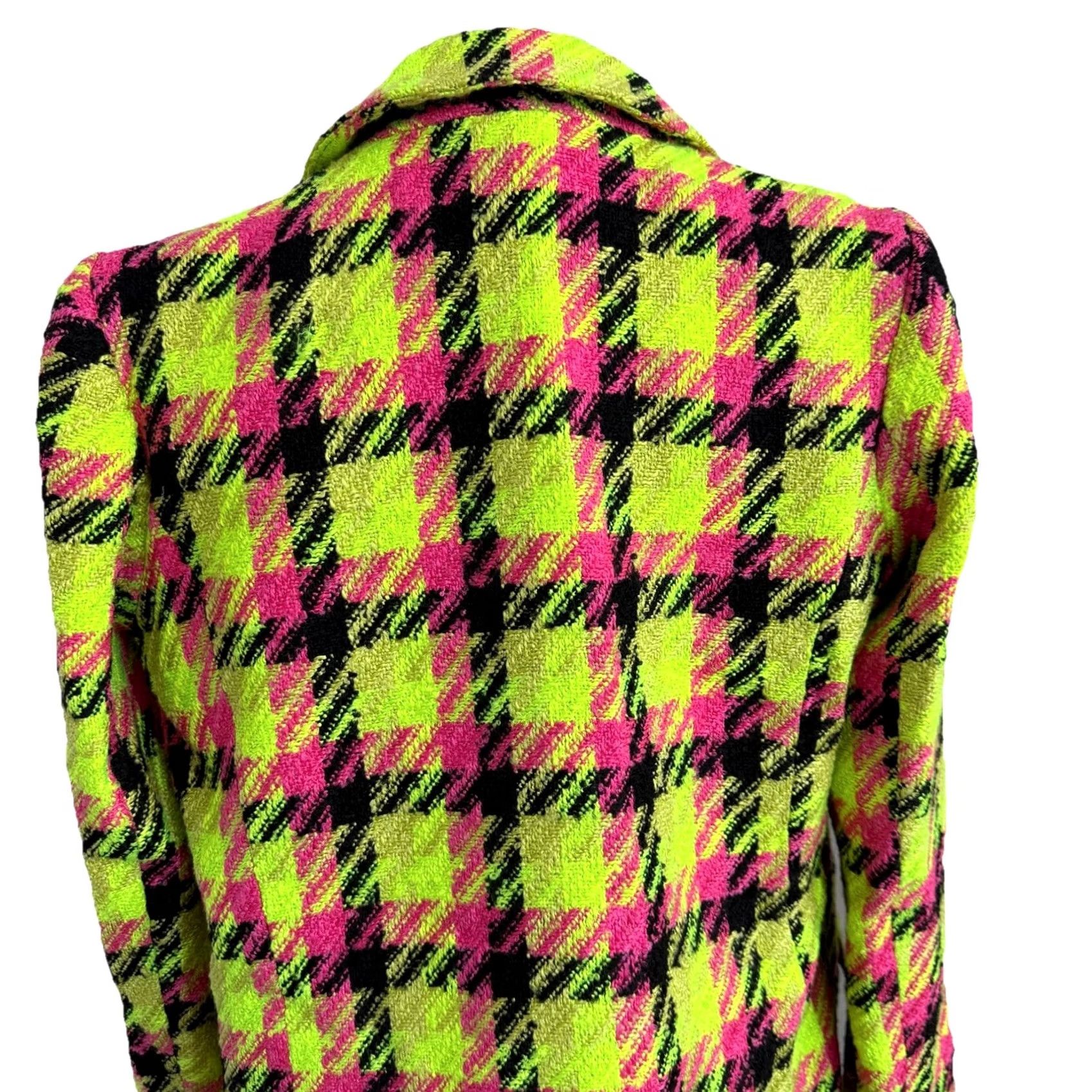 River Island River Island Blazer Neon Lime Pink Black Check Boucle Ladies UK 12 US 8 Plus Size Size XL / US 12-14 / IT 48-50 - 7 Thumbnail