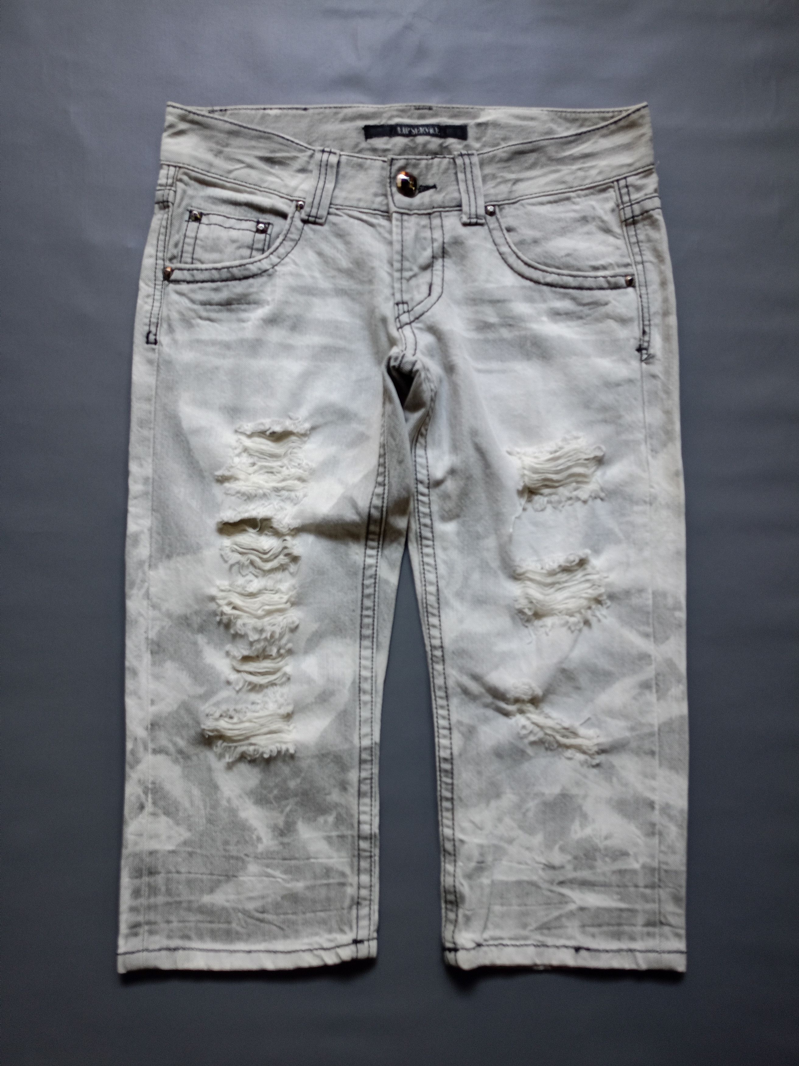 Lip Service 2000s Lip Service Distressed Cropped Denim Pants Size 31" - 1 Thumbnail