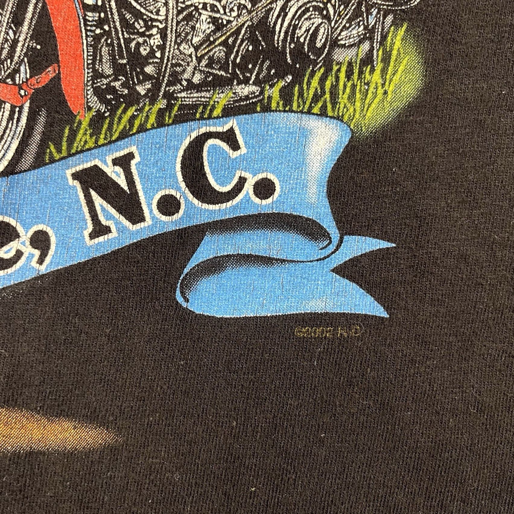 Harley Davidson VINTAGE Harley-Davidson T-Shirt XL Black Men Short Sleeve 2002 Biker Life Begins RARE Greenville NC Size US XL / EU 56 / 4 - 3 Thumbnail