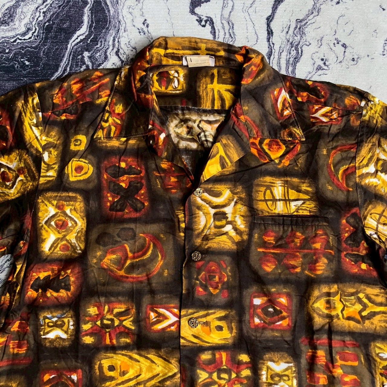Vintage Vintage 90s Kamehameha Hawaiian Tiki Shirt Size US M / EU 48-50 / 2 - 3 Thumbnail