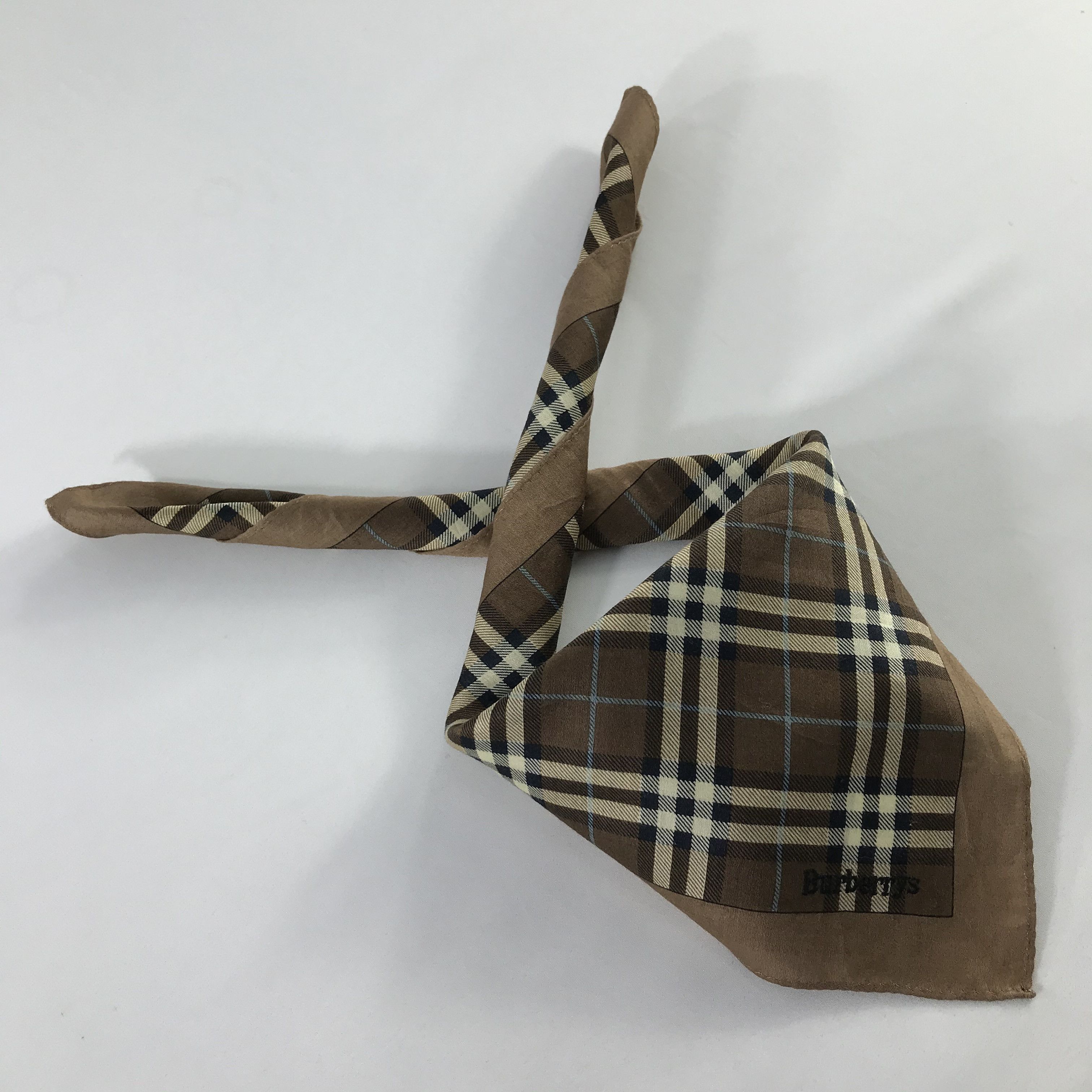 Burberry × Vintage Burberry Bandana / Handkerchief / Neckerchief - S542 Size ONE SIZE - 4 Thumbnail
