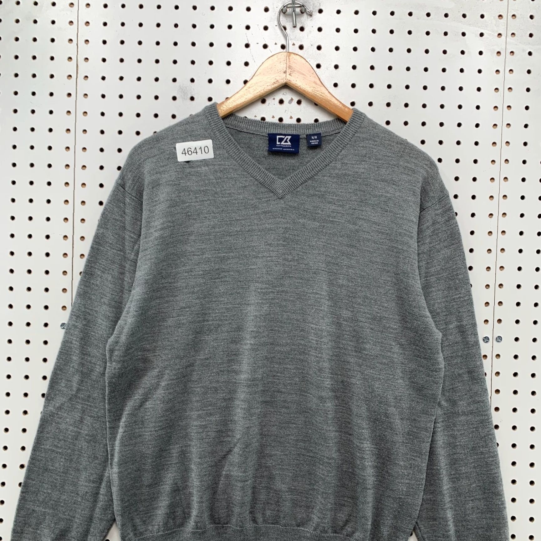 Cutter & Buck Cutter Buck Merino Wool Sweater Mens Medium Gray V-Neck Golf Preppy Pullover Size US M / EU 48-50 / 2 - 4 Thumbnail