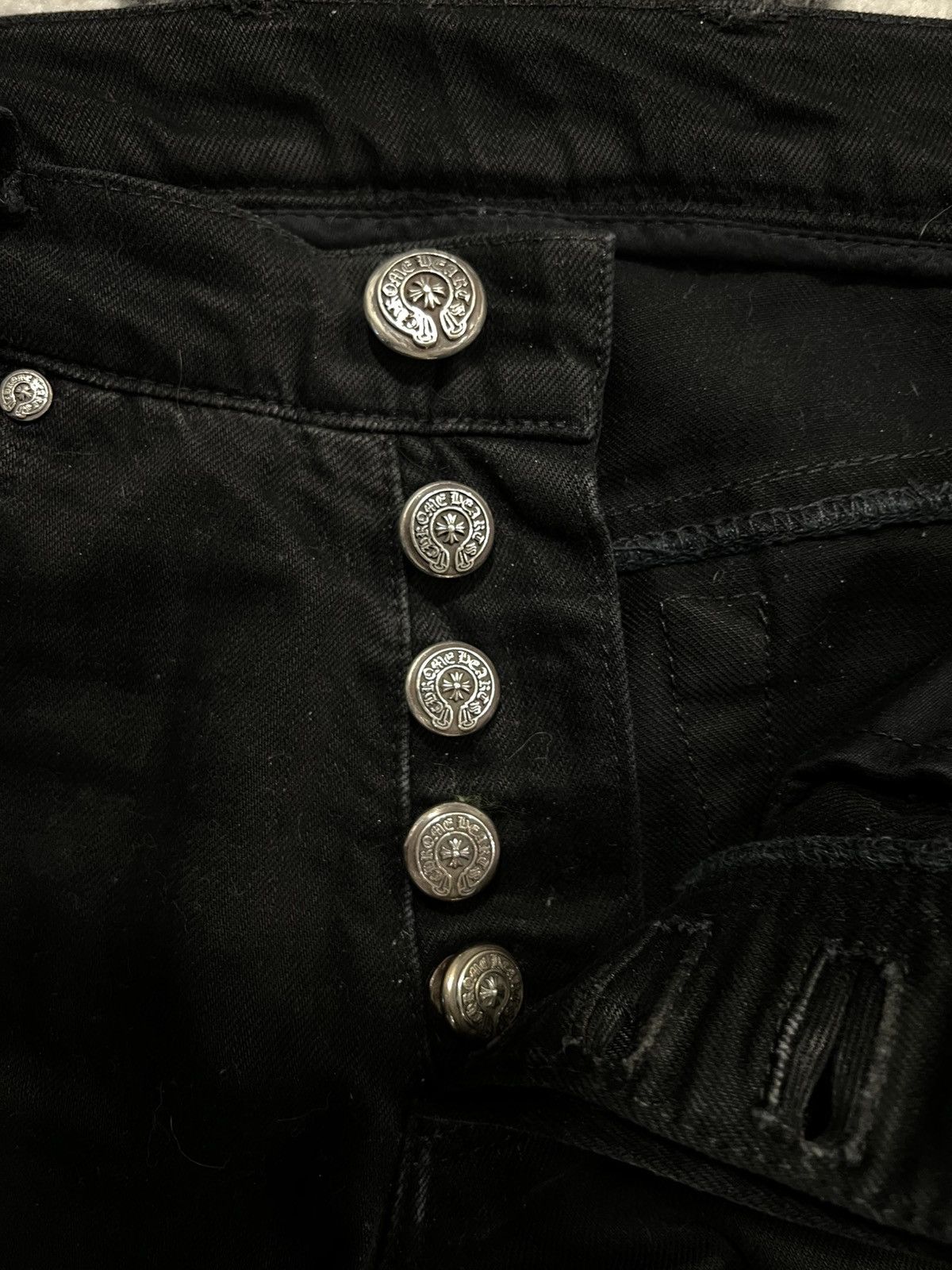 Chrome Hearts Vintage Chrome Hearts Fleur Knee Black Denim Size US 30 / EU 46 - 7 Thumbnail