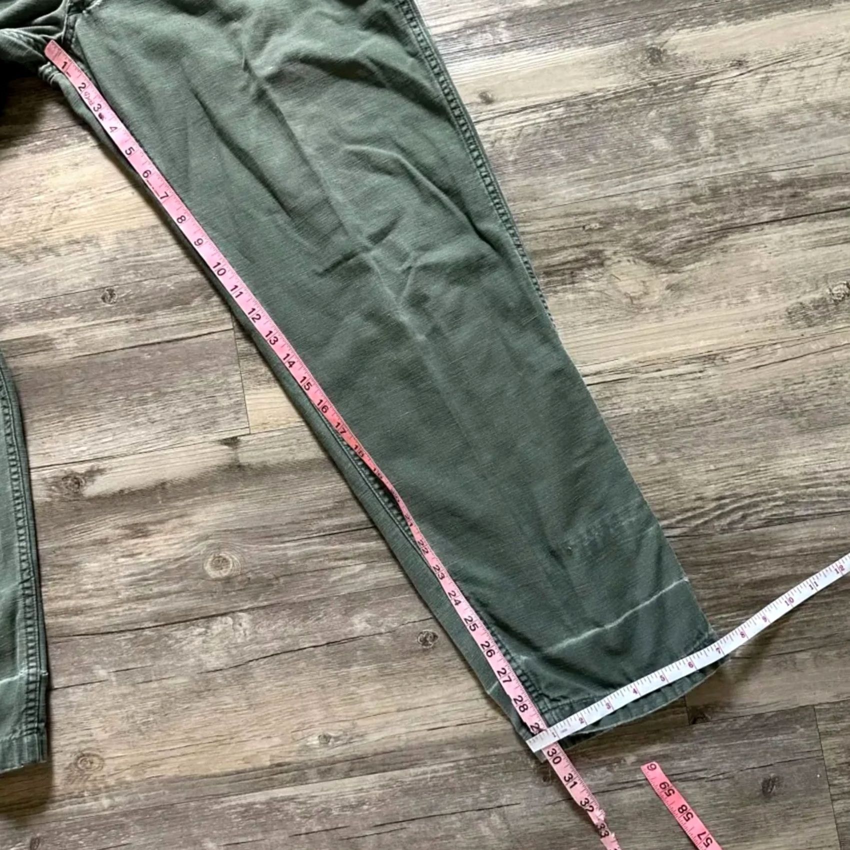 Vintage VINTAGE Military OG-107 HBT Trouser Pants 32X30 Regular Men Green 70s Distressed Trousers Size US 32 / EU 48 - 8 Thumbnail