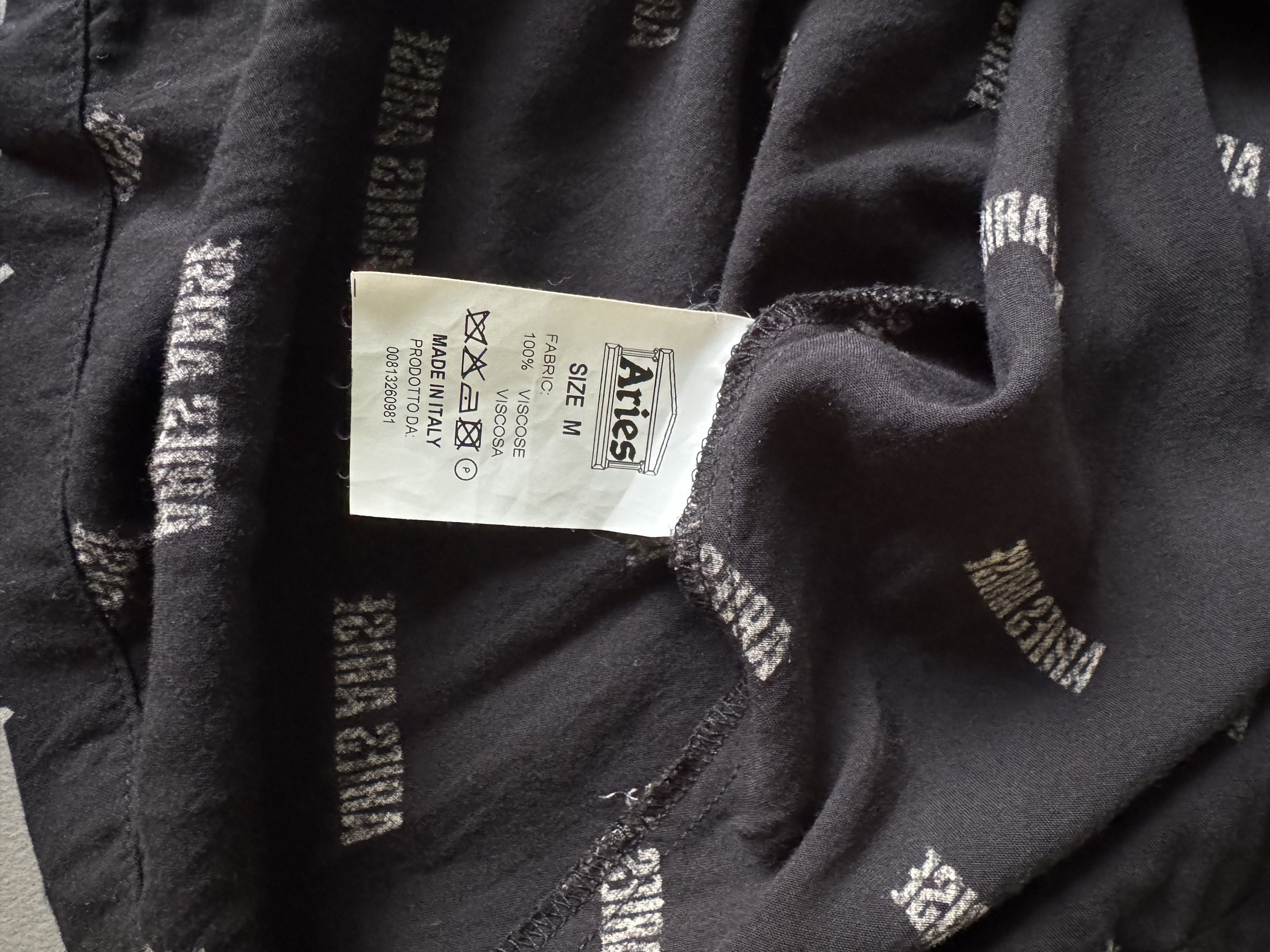 Aries Aries Arise Logo Camp Collar Shirt, Black Size US M / EU 48-50 / 2 - 4 Thumbnail