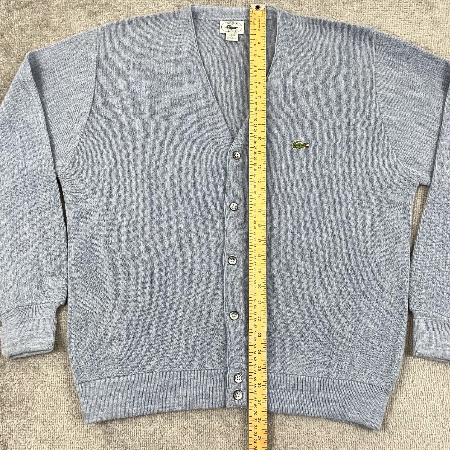 Izod VINTAGE Izod Lacoste Cardigan Sweater Mens Large Blue Acrylic V-Neck 90s Outdoor Size US L / EU 52-54 / 3 - 4 Thumbnail