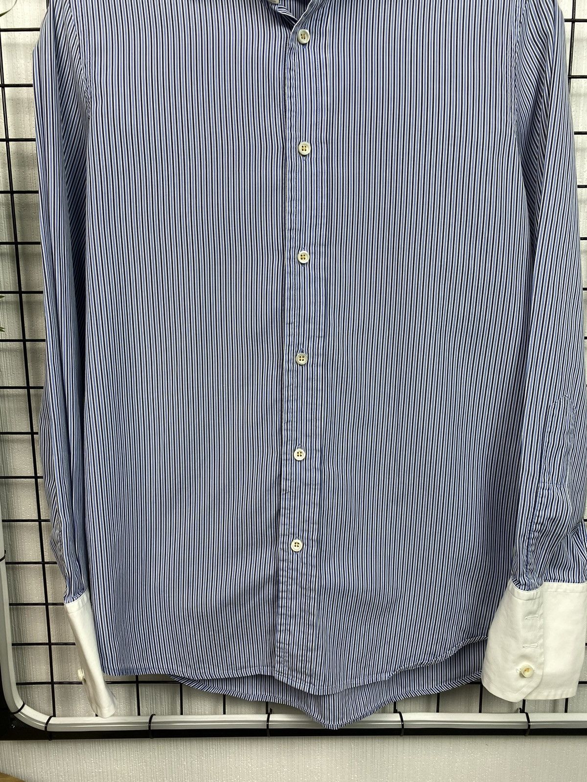 Dsquared2 Dsquared2 men striped shirt logo 50 size Blue white Size US M / EU 48-50 / 2 - 7 Thumbnail