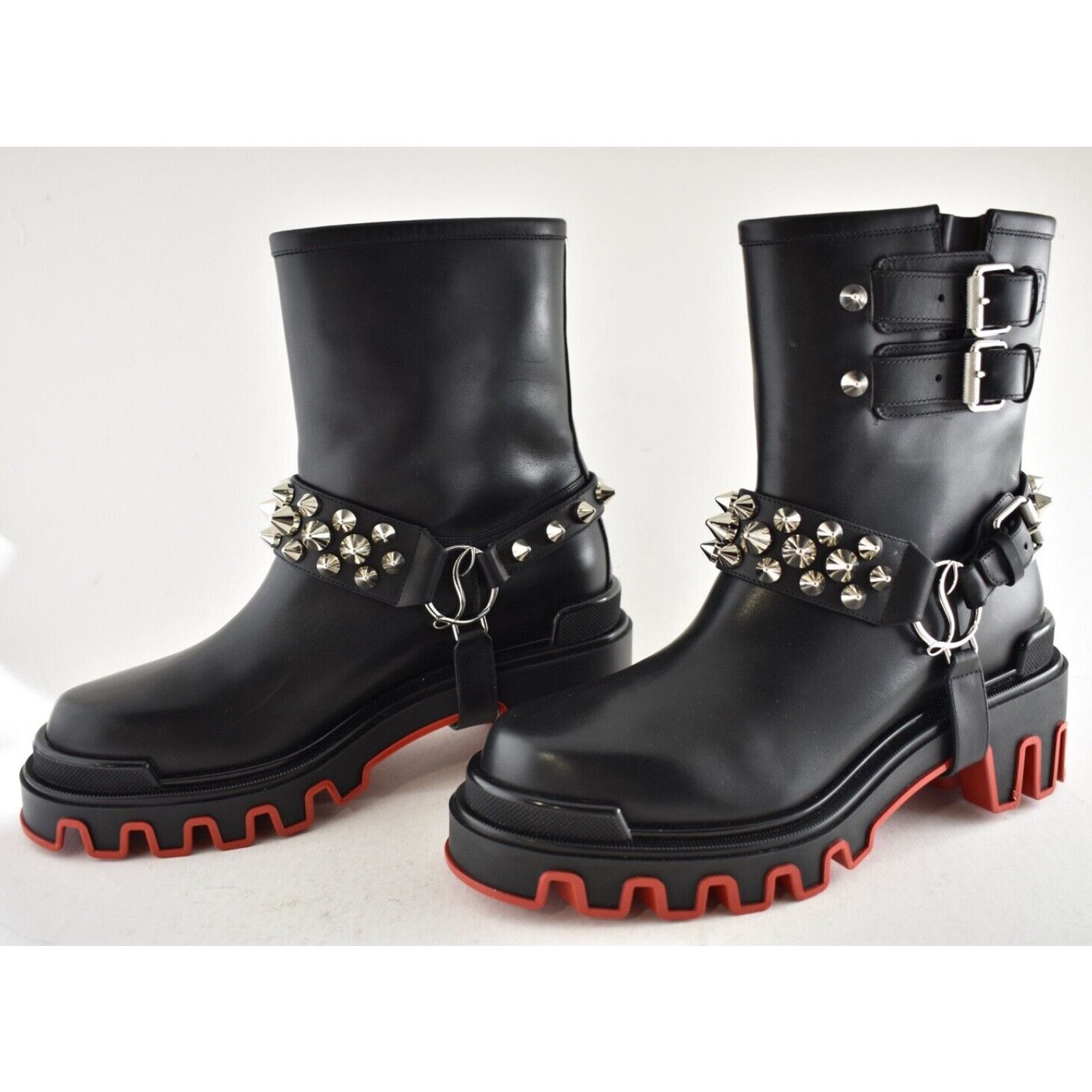 Christian Louboutin Christian Louboutin Dune Bike Spike Black Leather Platform Size US 9 / IT 39 - 16 Thumbnail