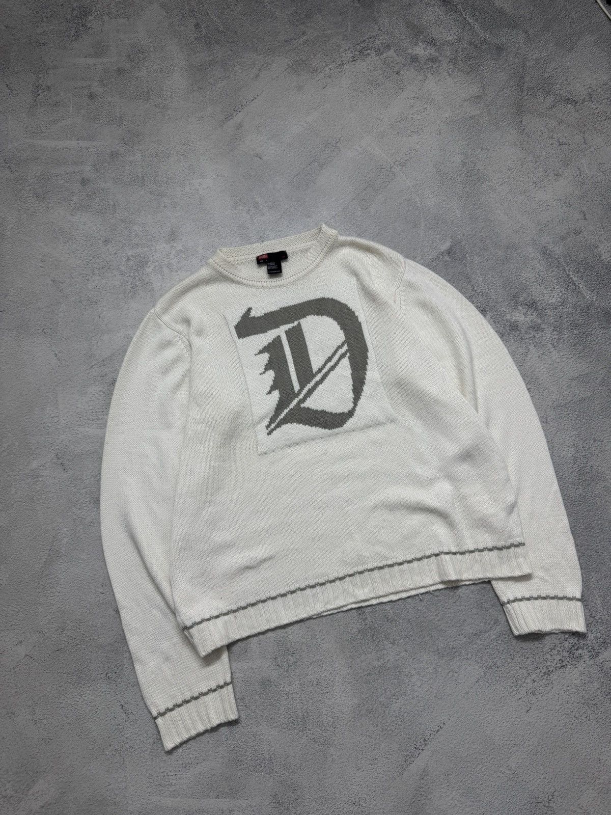 Diesel Vintage Y2k Diesel Center Logo Knited Sweater Size US L / EU 52-54 / 3 - 2 Thumbnail