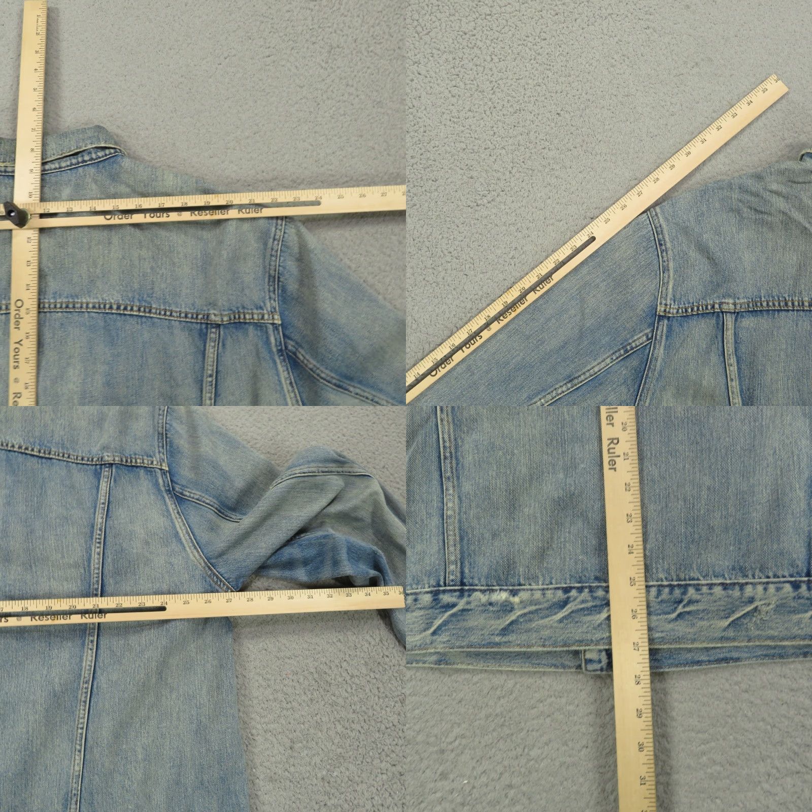 Polo Ralph Lauren Polo Ralph Lauren Jacket 2XB Mens Blue Light Wash Distressed Trucker Biker Moto Denim Jacket Size US XXL / EU 58 / 5 - 8 Thumbnail