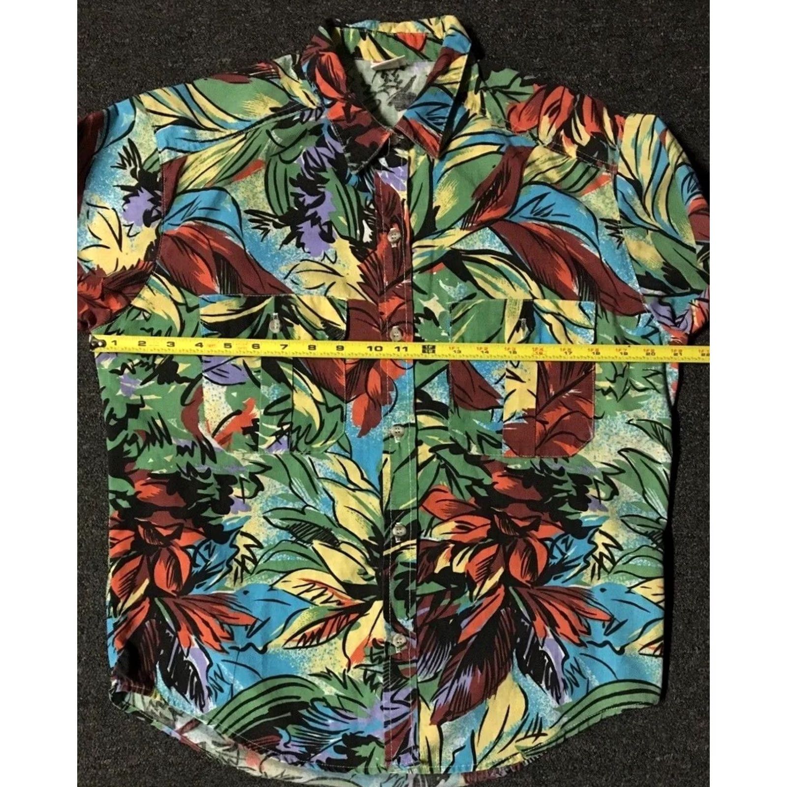 Vintage VINTAGE 80s Flower Abstract Art AOP Shirt M Surf Skate Beach Grunge Vaporwave OP 90s Size M / US 6-8 / IT 42-44 - 6 Thumbnail