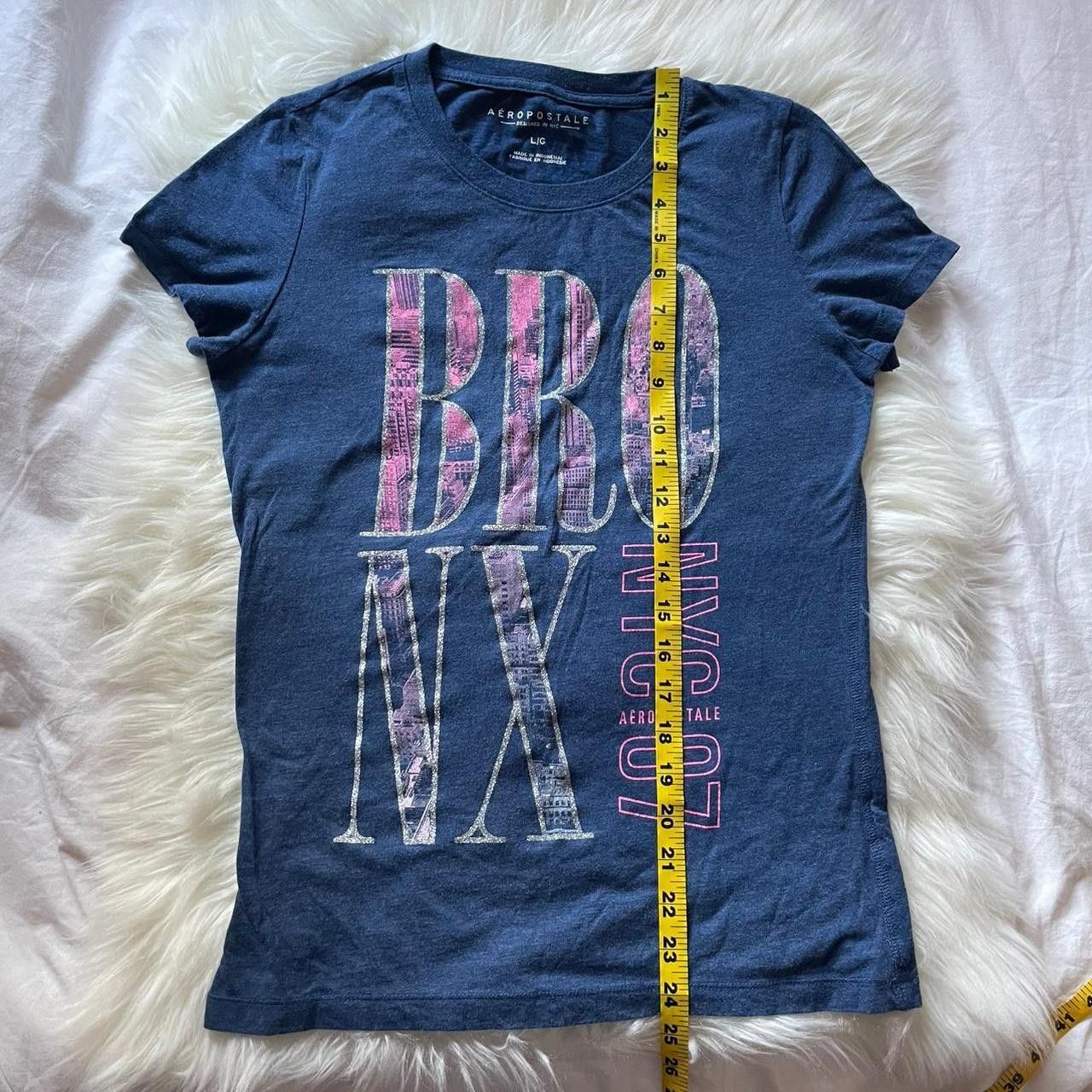 Aeropostale Aeropostale Blue Sparkly Graphic Tee Size L / US 10 / IT 46 - 5 Thumbnail