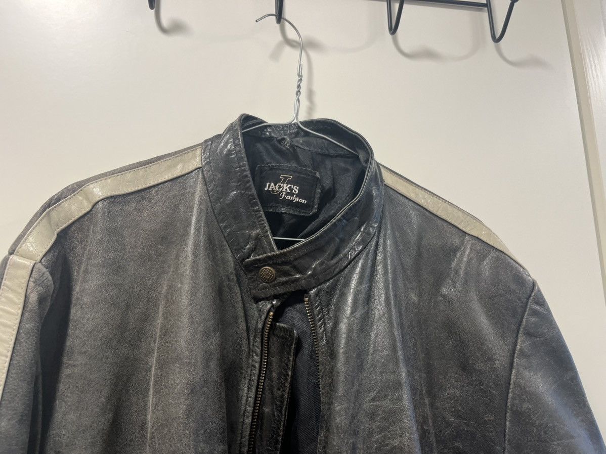 Vintage vintage biker leather jacket Size US XXL / EU 58 / 5 - 4 Thumbnail