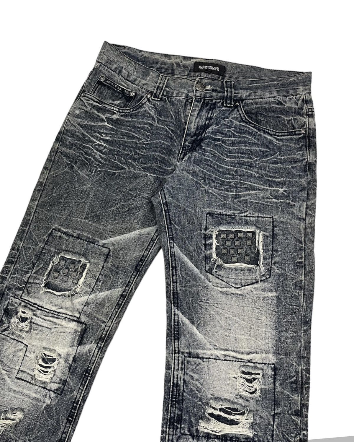 If Six Was Nine Lowbox Japan Studded Distressed Jeans Size US 31 - 3 Thumbnail