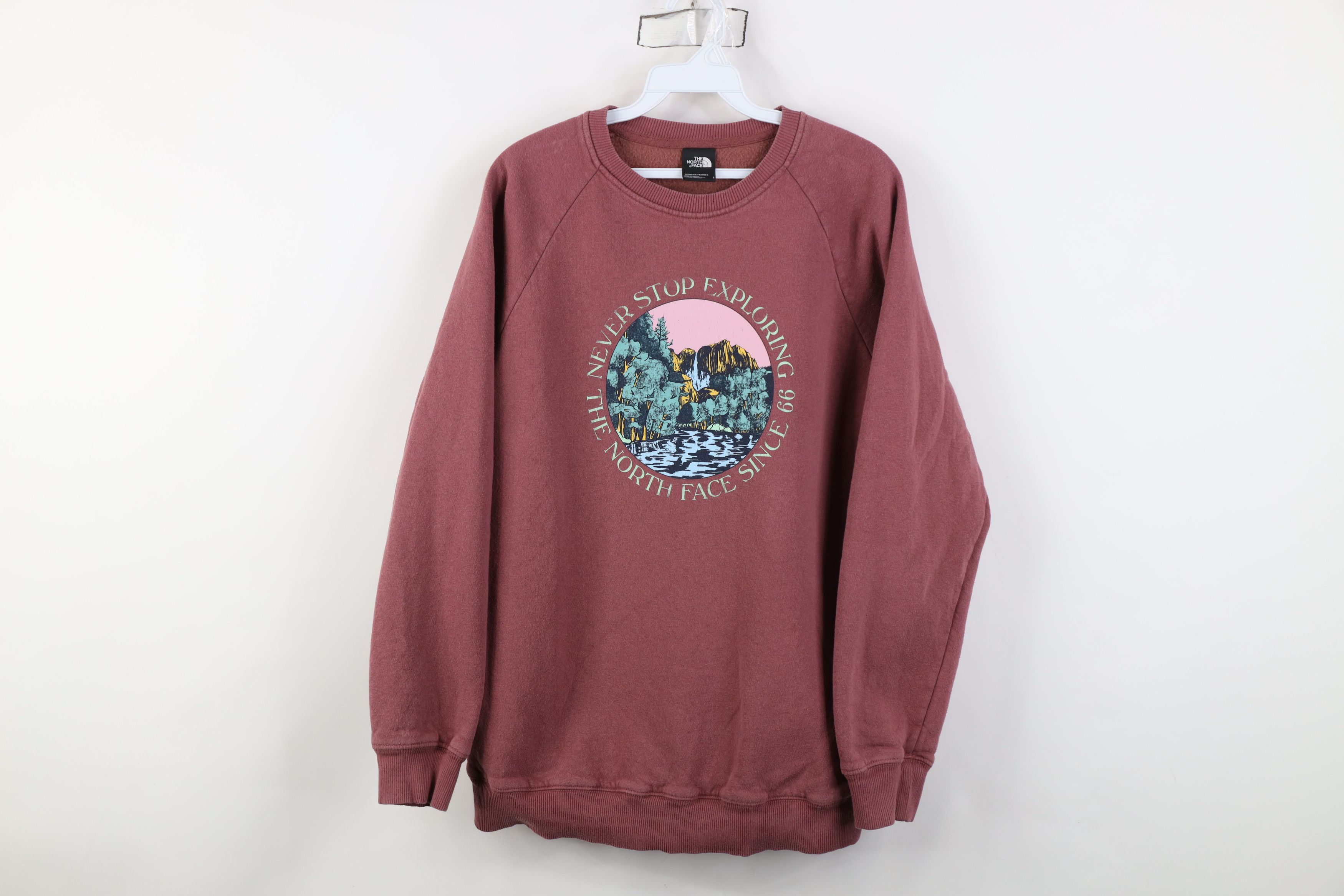 The North Face The North Face Spell Out Mountains Trees Nature Sweatshirt Size L / US 10 / IT 46 - 1 Thumbnail