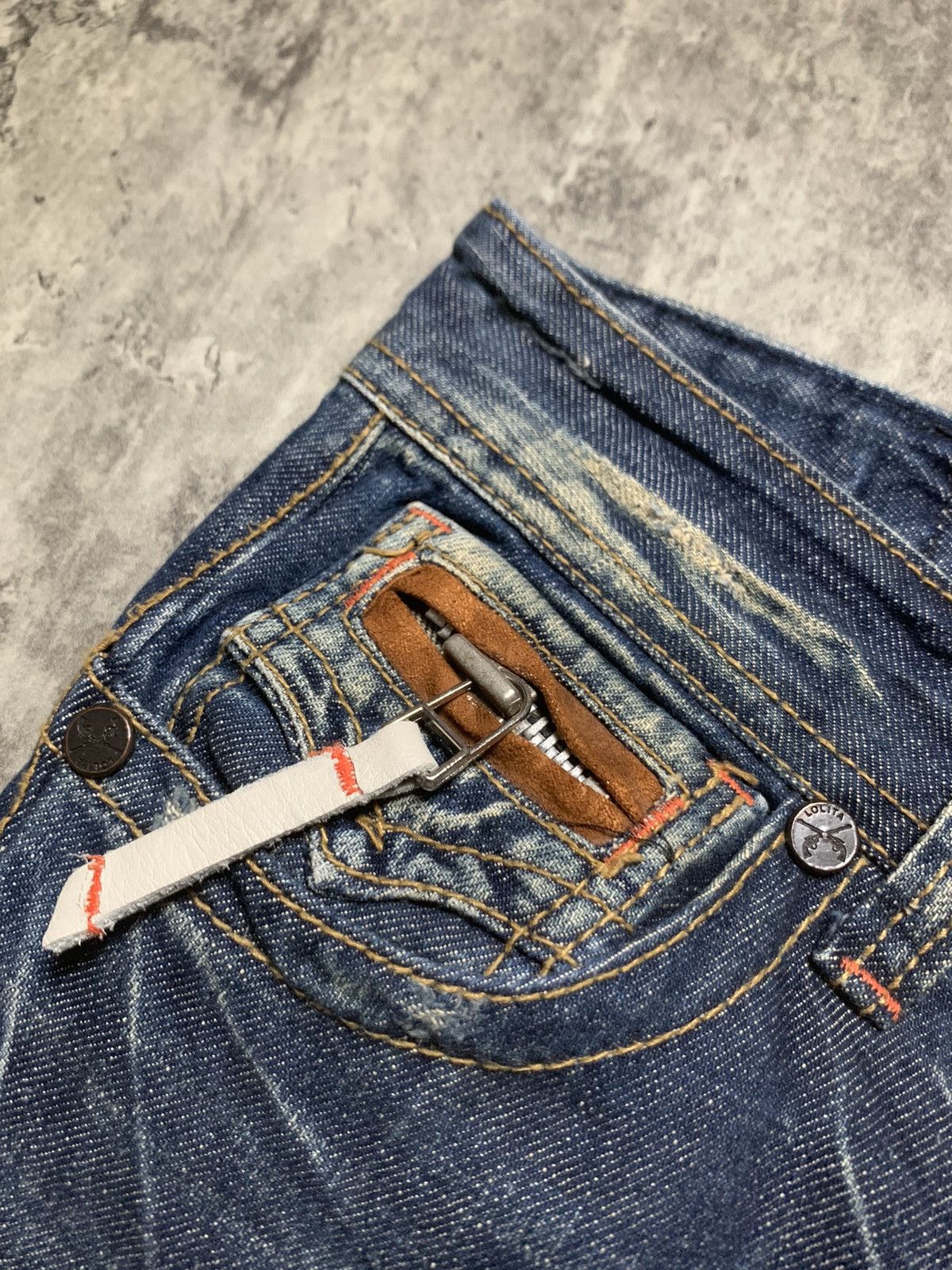 Tornado Mart Y2K Yoshitomo Nara x Lolita Acid Wash Clawmark Super Flare Size US 32 / EU 48 - 6 Thumbnail