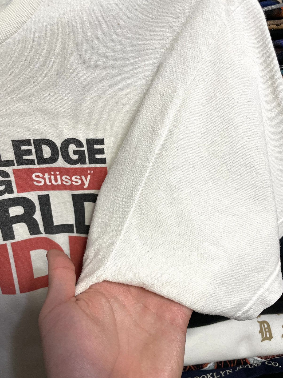 Stussy Vintage Y2K Stussy Knowledge Is King T-Shirt Size M White Size US M / EU 48-50 / 2 - 7 Thumbnail