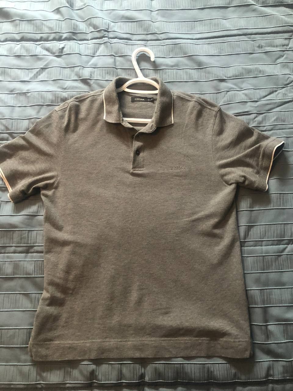image of Z Zegna Zegna Grey Three-Button Polo Size S, Men's