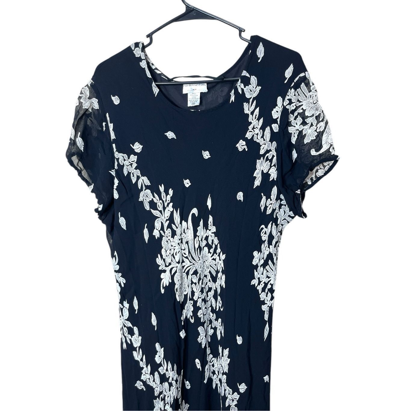 Other Paradise Plus Y2K 90s Black Floral Print Midi Dress Size 3X Size 3XL / US 20-22 - 2 Thumbnail