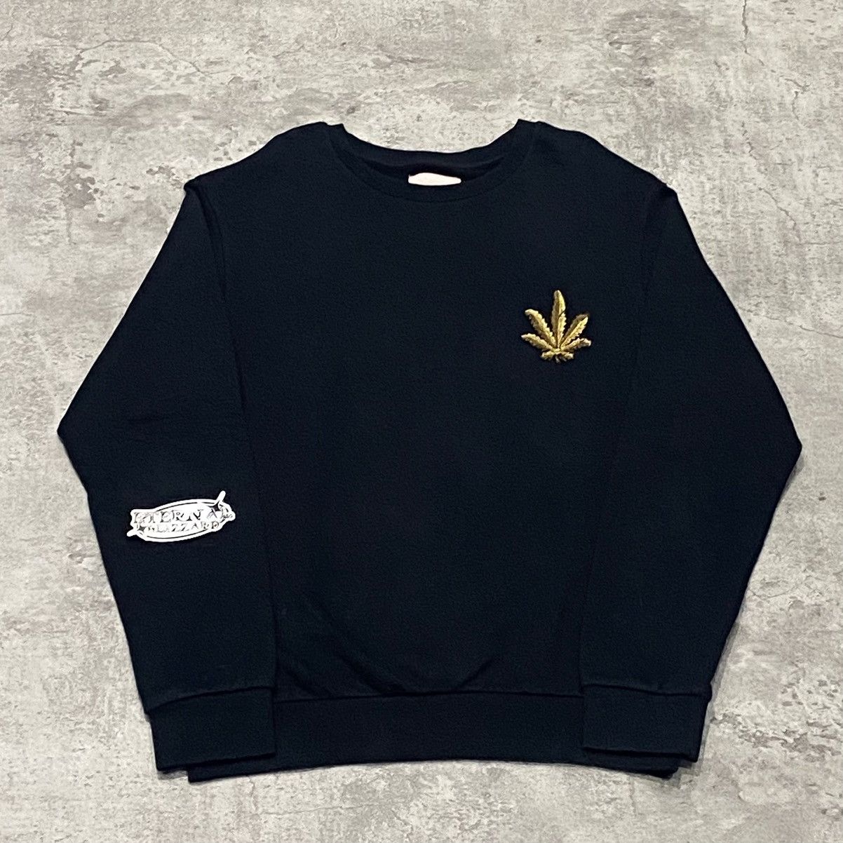 Palm Angels Palm Angels Cannabis Leaf Embroider Crewneck Size US L / EU 52-54 / 3 - 1 Thumbnail
