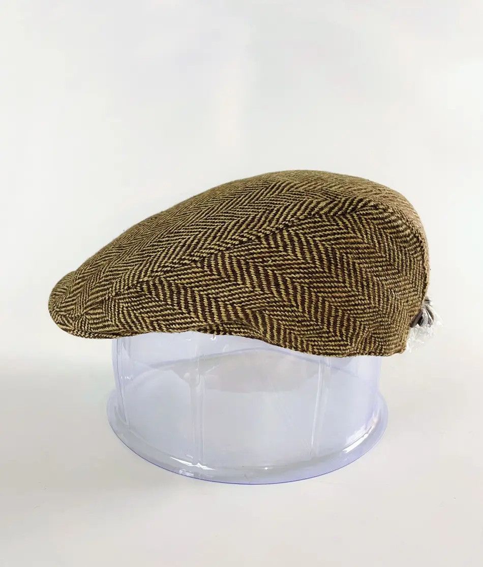 Ralph Lauren × Rugby Ralph Lauren RL Rugby Linen Silk Leather Flat Cap Beret Hat Peaked Cap Size ONE SIZE - 2 Thumbnail