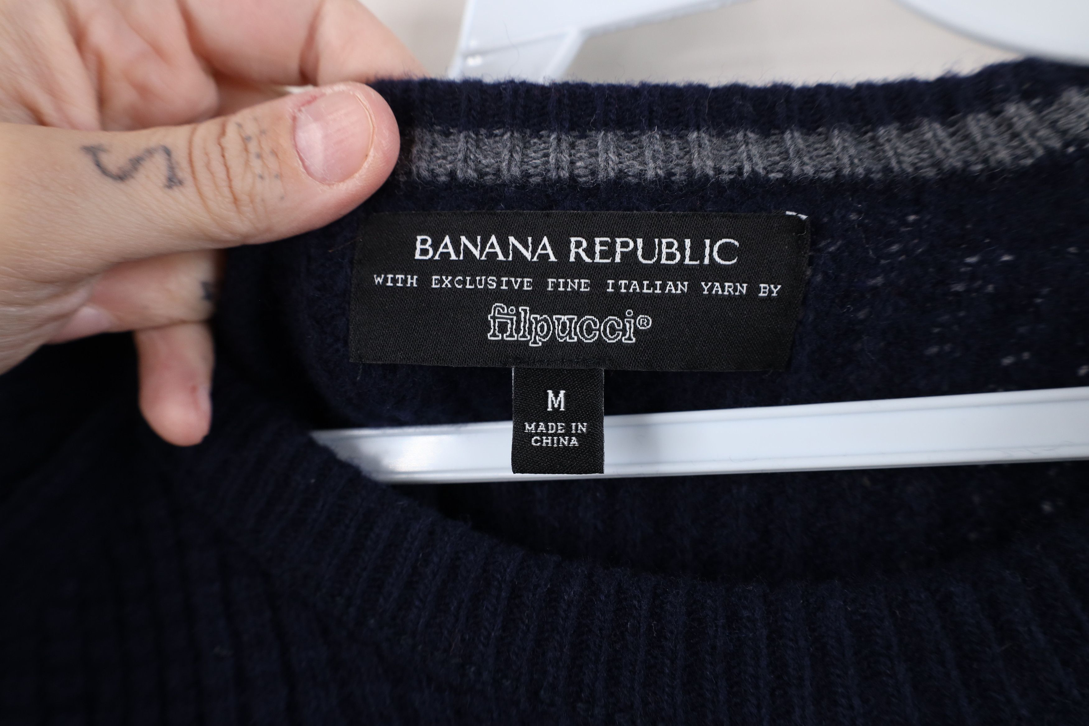 Banana Republic Banana Republic Filpucci Wool Thermal Knit Sweater Blue Size US M / EU 48-50 / 2 - 4 Thumbnail