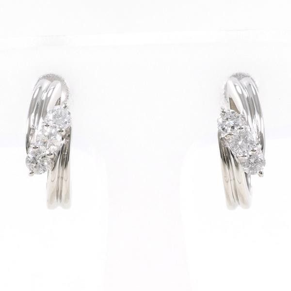 Other Other PT900 Platinum Diamond Earrings 0.21ct 0.202ct Metal Earrings in Excellent Condition Size ONE SIZE - 1 Thumbnail