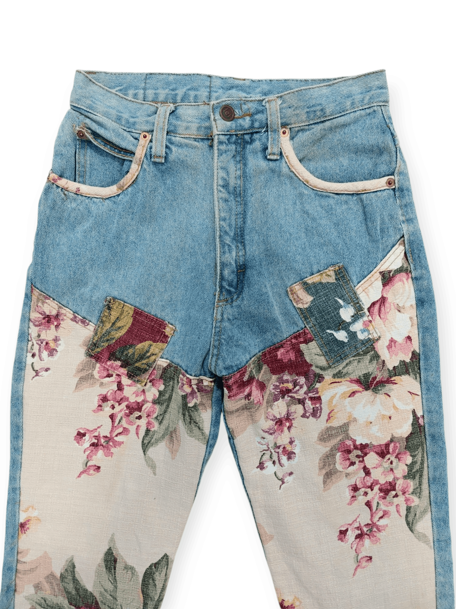 L.E.I. L.E.I Beauty Flower Painted Jeans Size 25" / US 0 / IT 36 - 2 Thumbnail