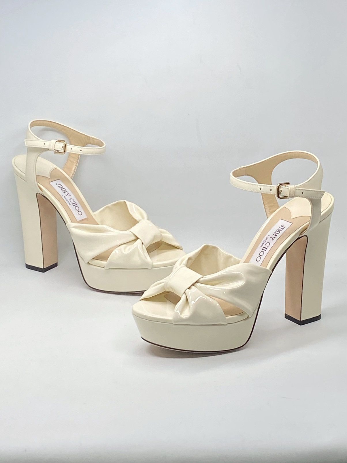 Jimmy Choo Jimmy Choo Patent Leather Ankle-Strap Platform Sandals Size US 8 / IT 38 - 4 Thumbnail