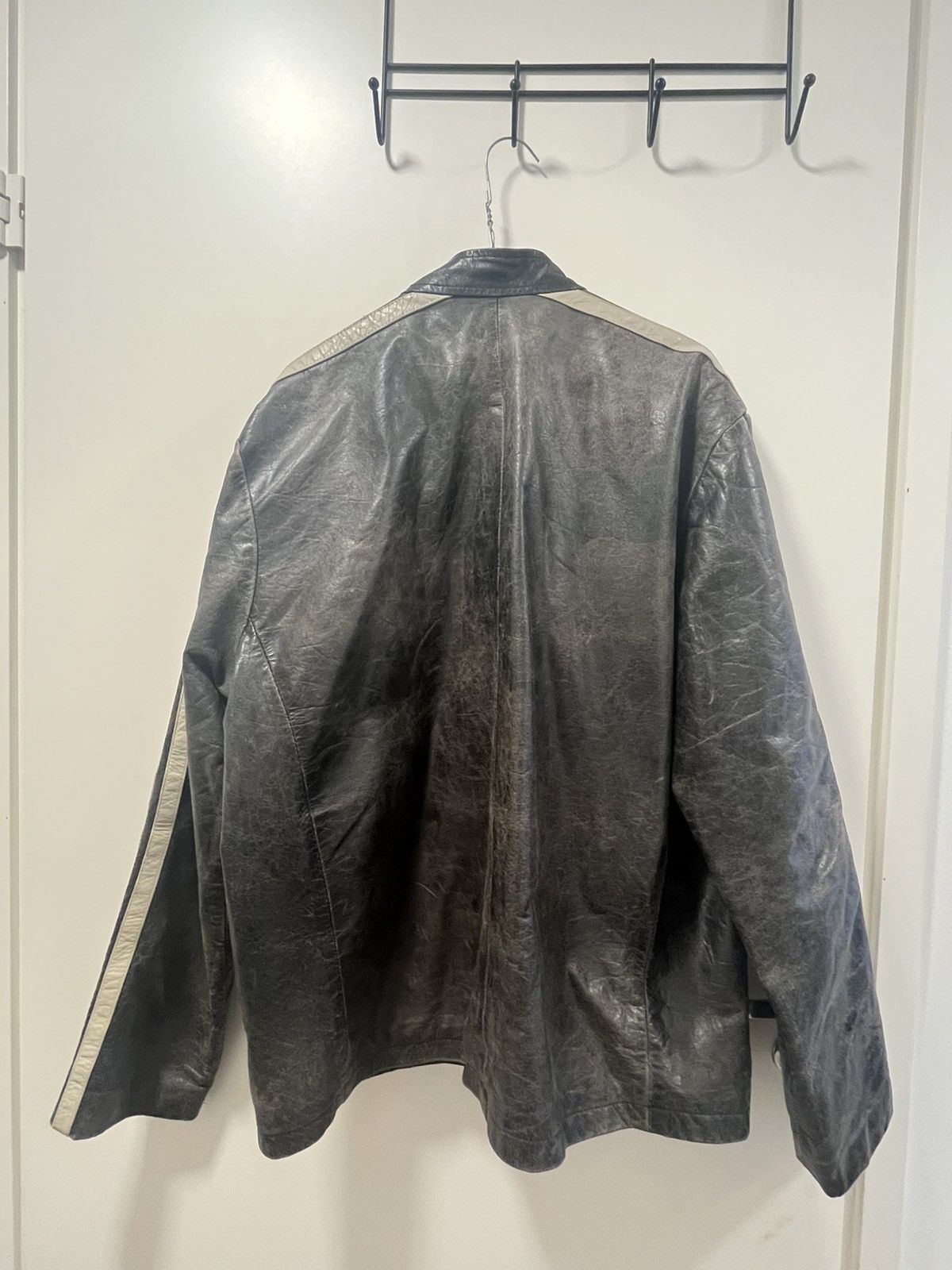 Vintage vintage biker leather jacket Size US XXL / EU 58 / 5 - 2 Thumbnail