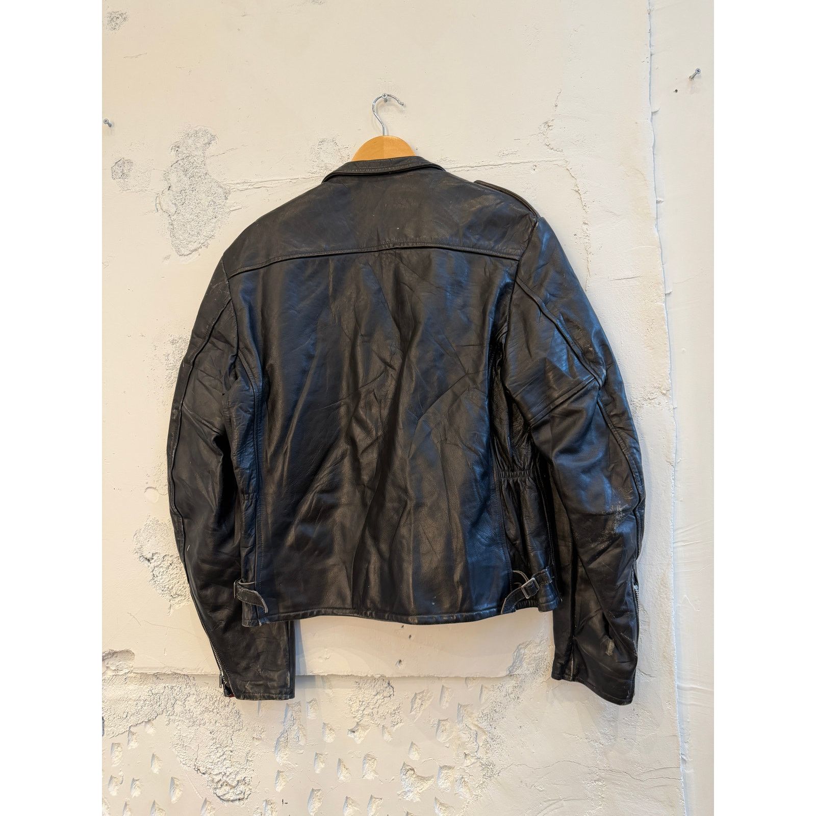 Vintage Vintage Herm's Leather Togs Black Leather Moto Jacket Size US L / EU 52-54 / 3 - 2 Thumbnail