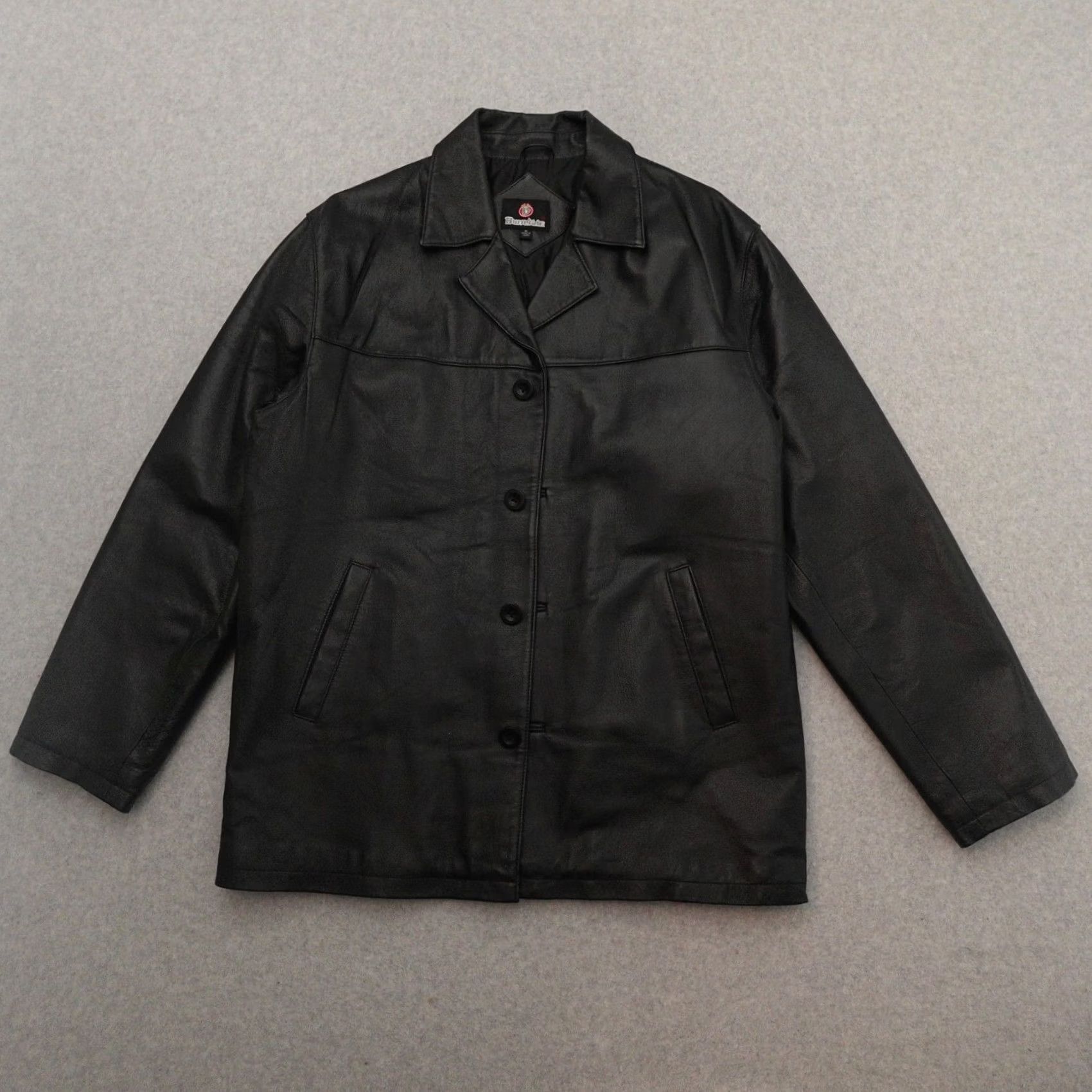 Burnside Burnside Leather Jacket Mens Medium Black Zip Closure Pockets Lined 24X31 Vintage MEASUREMENTS ARE PROVIDED IN PICTURES Size US M / EU 48-50 / 2 - 2 Thumbnail