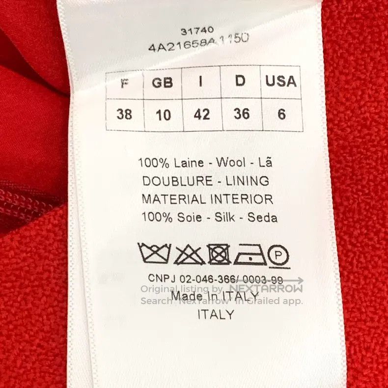 Dior Dior Red wool round-neck short-sleeved dress Size XS / US 0-2 / IT 36-38 - 6 Thumbnail